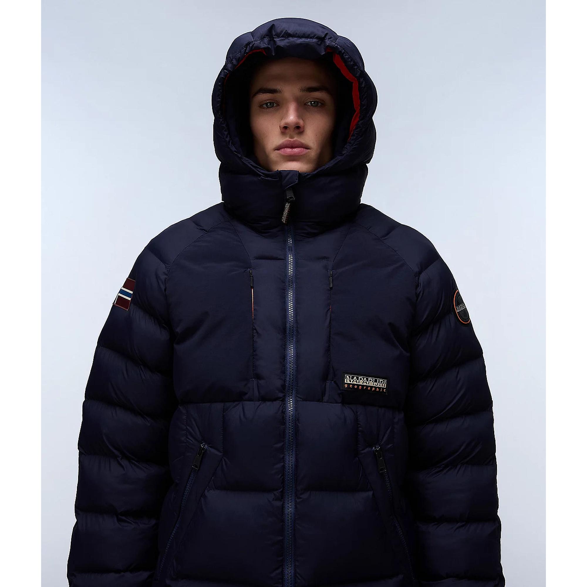 Product image 5 of 12 of Napapijri Men's Moesa Hooded Puffer Jacket - Blue Marine