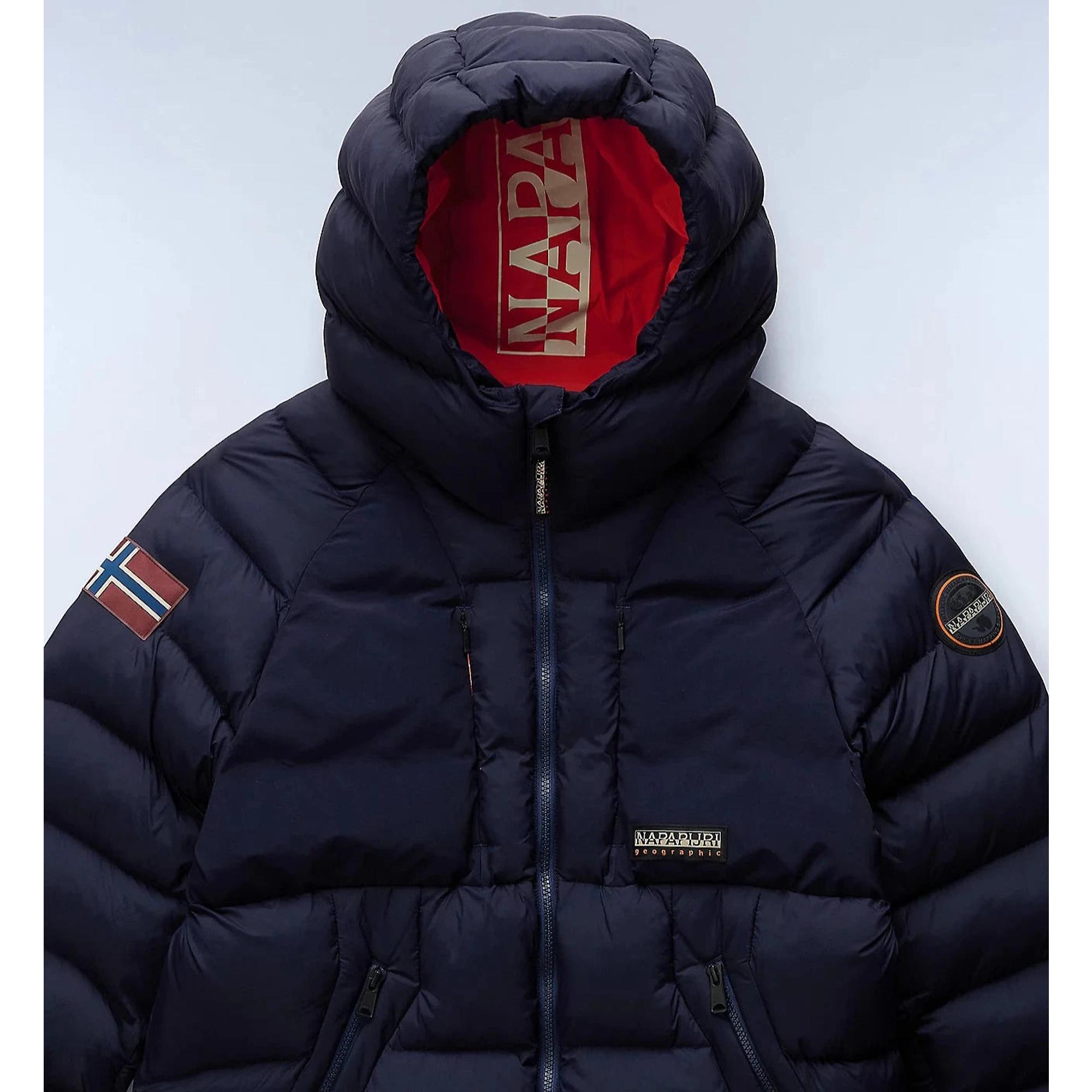 Product image 4 of 12 of Napapijri Men's Moesa Hooded Puffer Jacket - Blue Marine