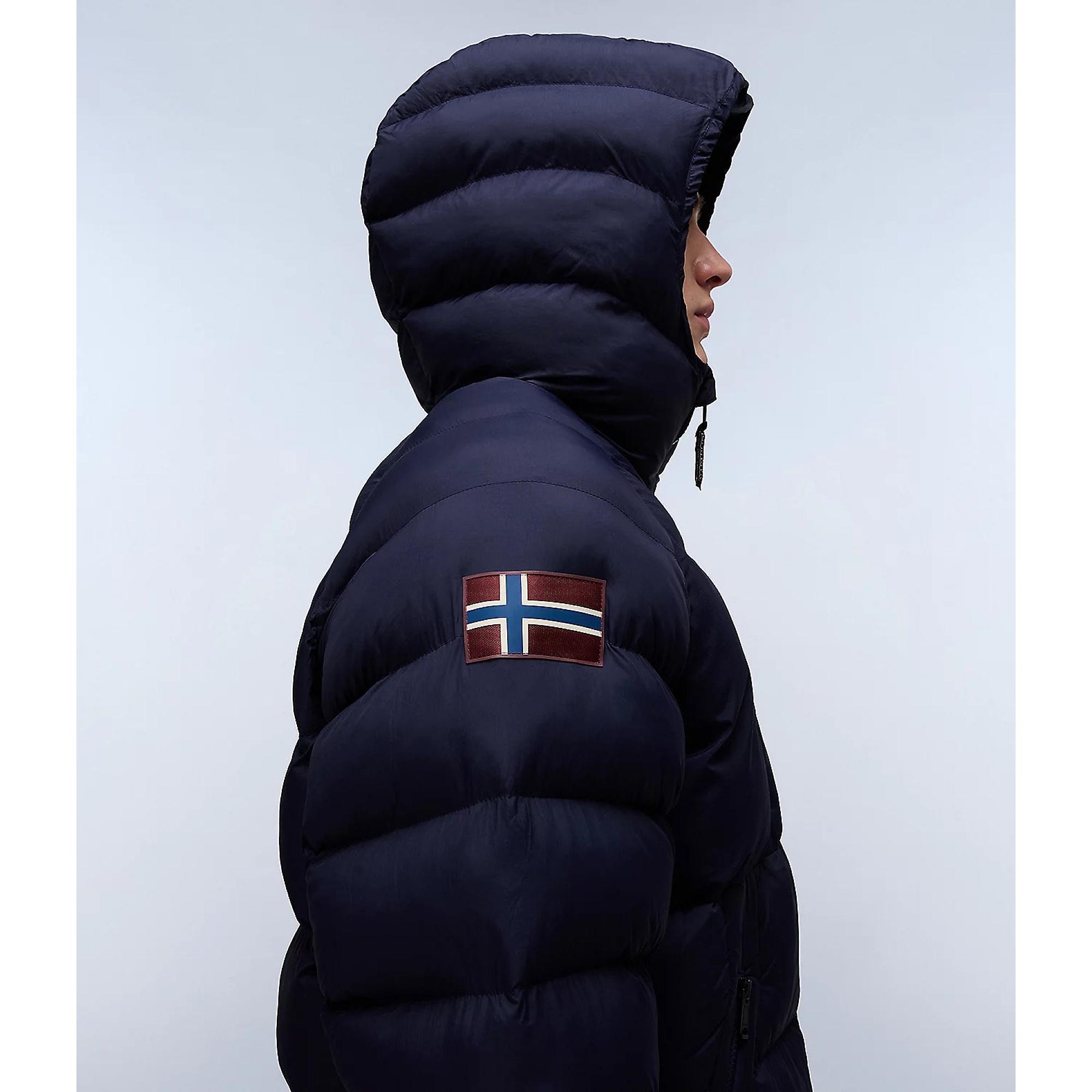 Product image 10 of 12 of Napapijri Men's Moesa Hooded Puffer Jacket - Blue Marine