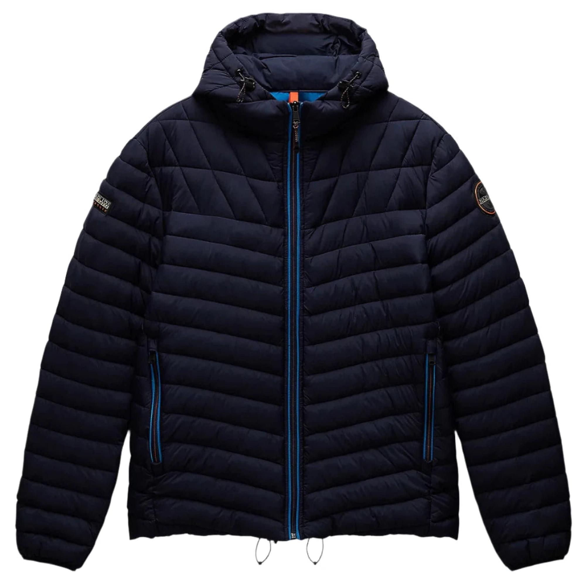 NAPAPIJRI ネイビー ジャケット Napapijri Men's Lapaz Hooded Puffer Jacket - Blue Marine