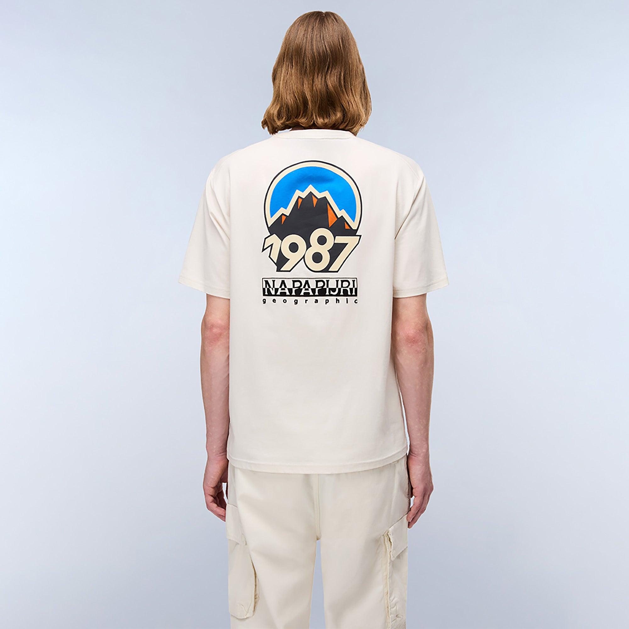 Product image 2 of 6 of Napapijri Men's Montepianna Flock Print T-Shirt - Beige Dimity