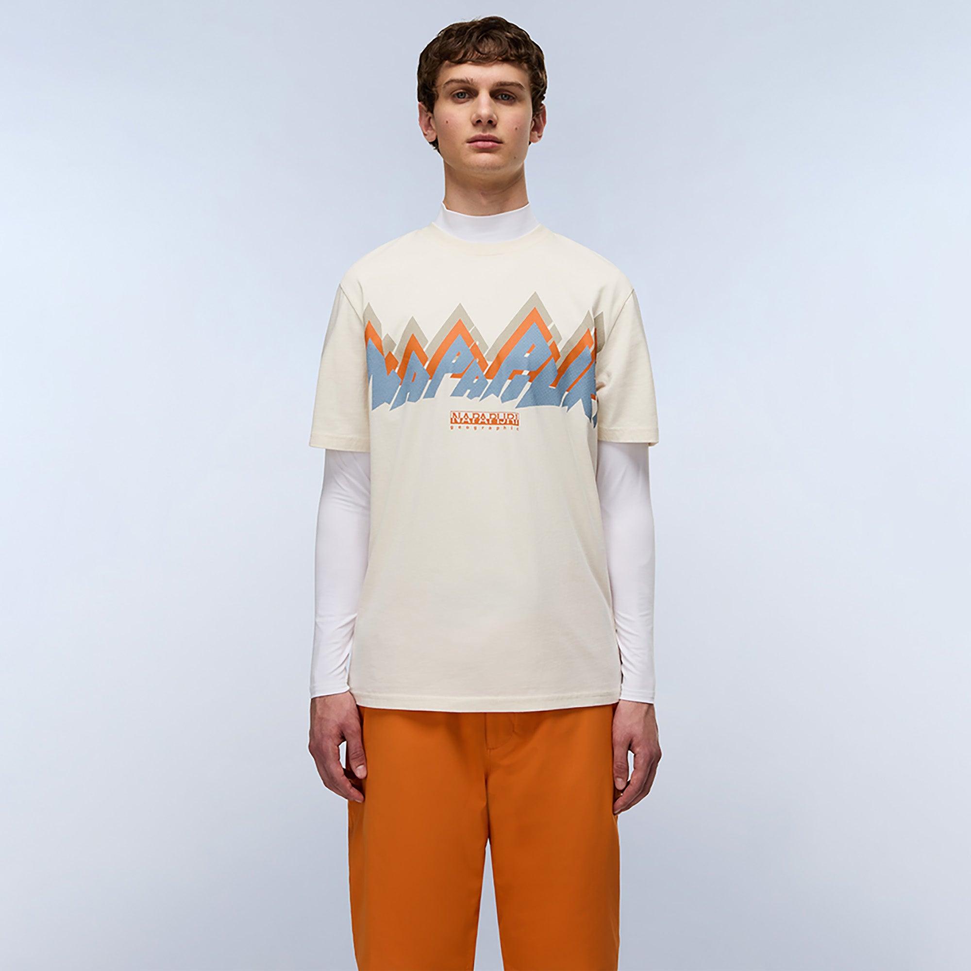 Product image 2 of 6 of Napapijri Men's Fiemme Printed T-Shirt - Beige Dimity