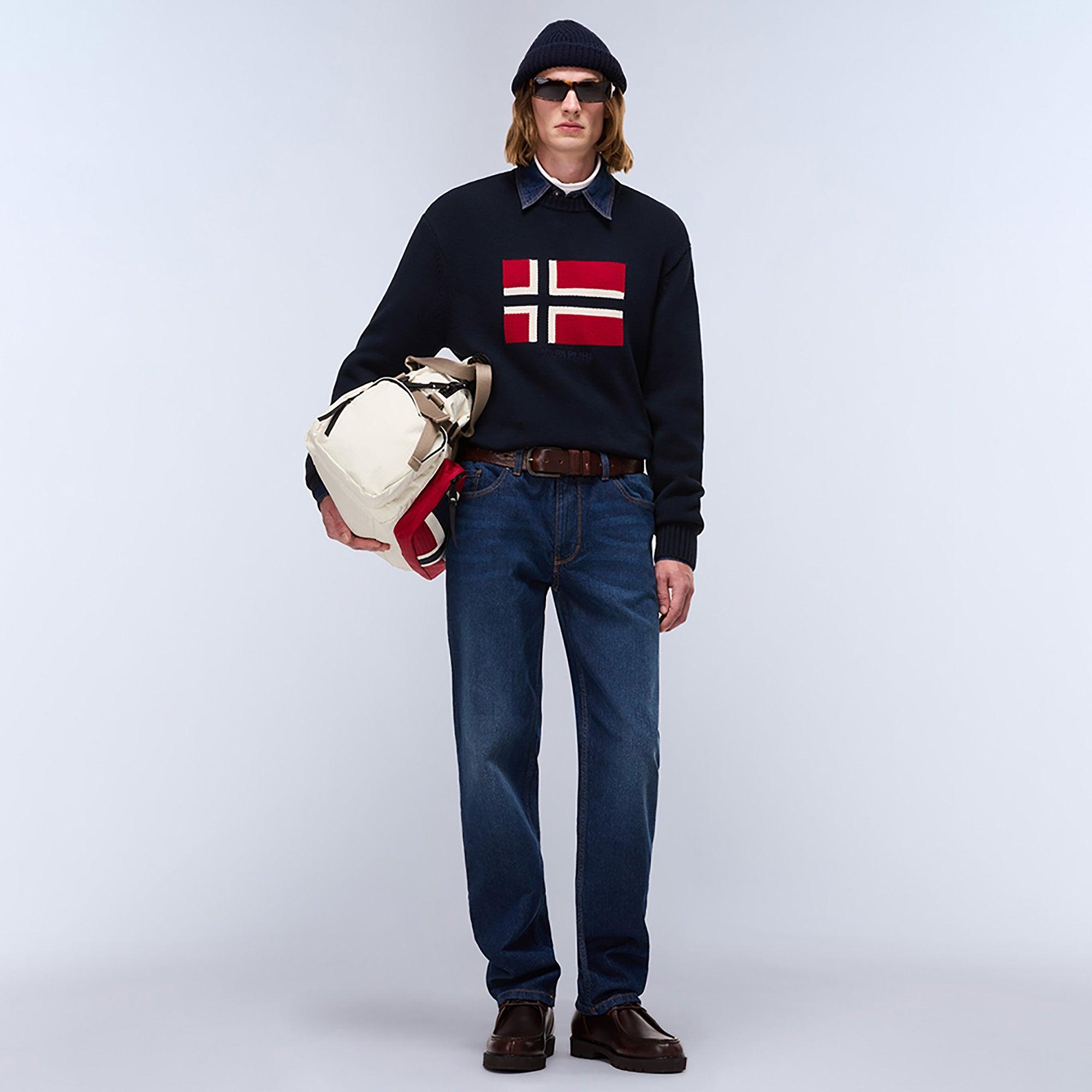 Product image 4 of 7 of Napapijri Men's Mura Crew Neck Sweater - Blue Marine