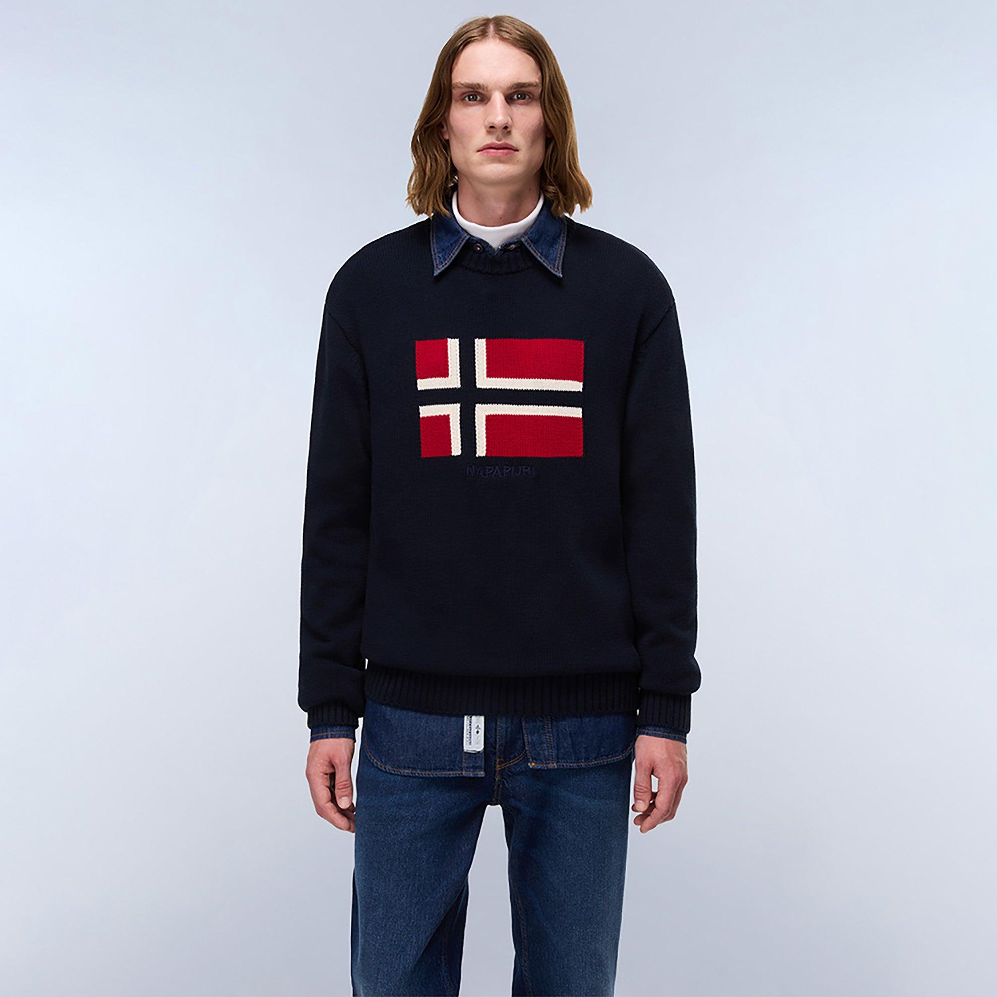 Product image 2 of 7 of Napapijri Men's Mura Crew Neck Sweater - Blue Marine