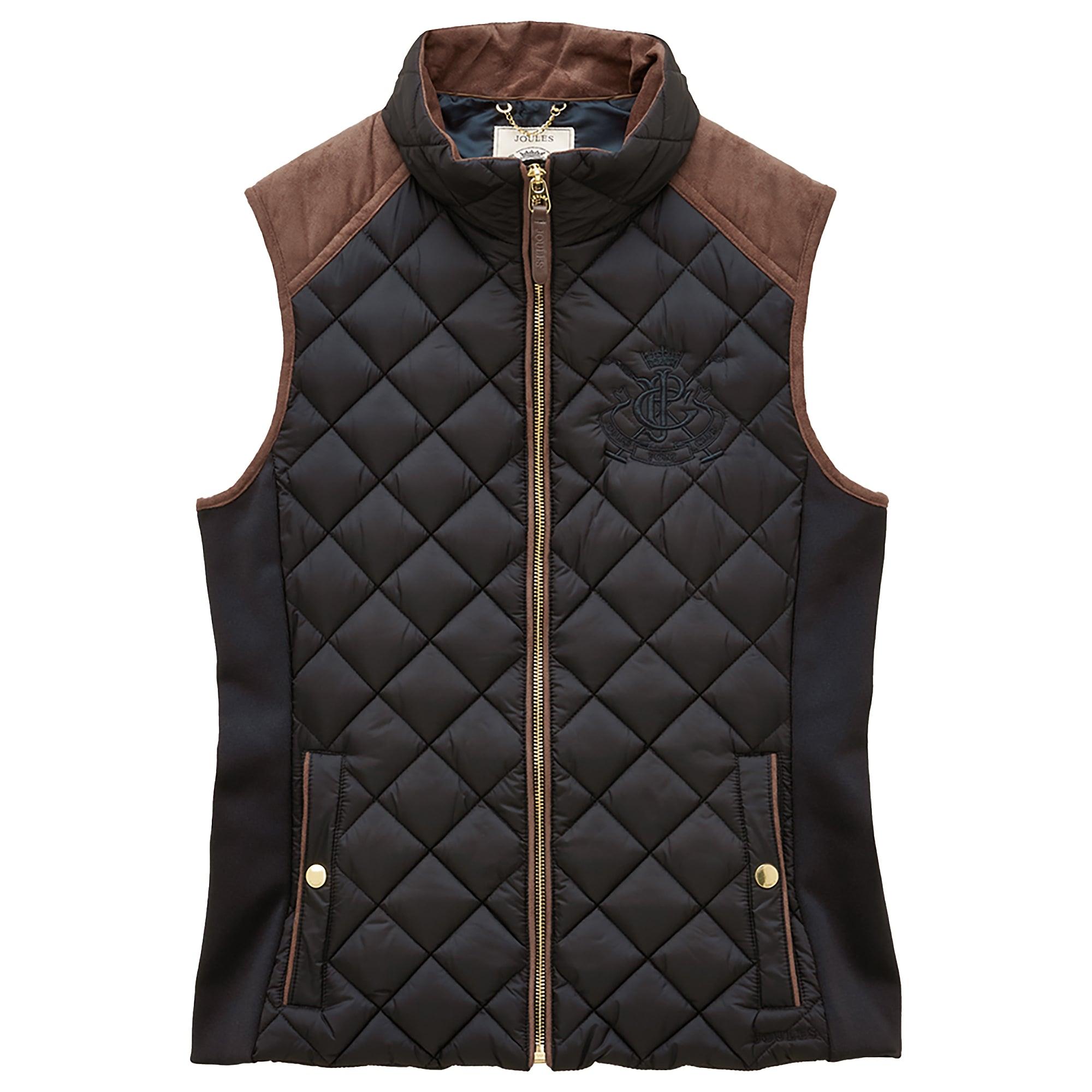 Product image 1 of 12 of Joules Women's Braemar Luxe Showerproof Diamond Quilted Gilet - Navy Blue