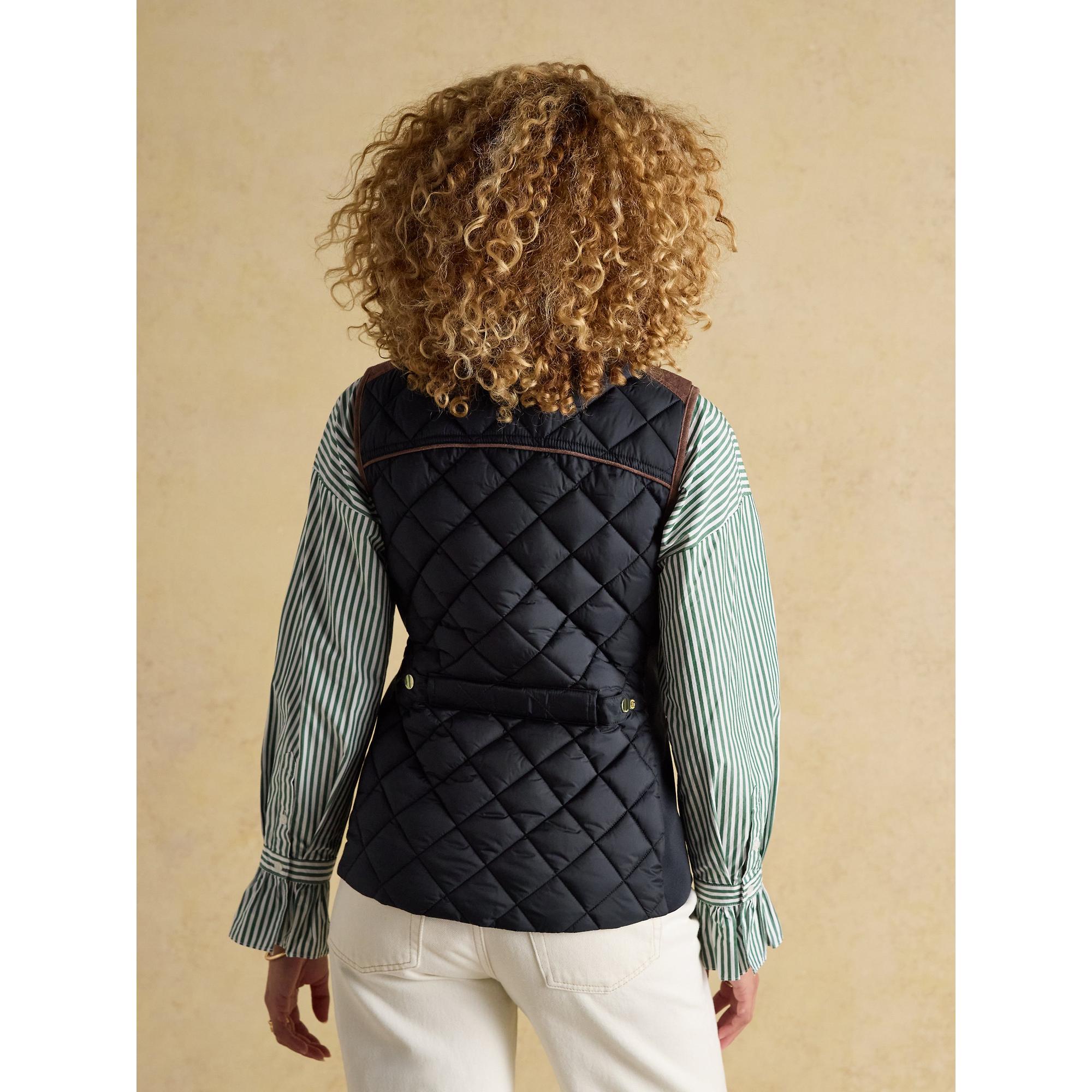 Product image 3 of 12 of Joules Women's Braemar Luxe Showerproof Diamond Quilted Gilet - Navy Blue