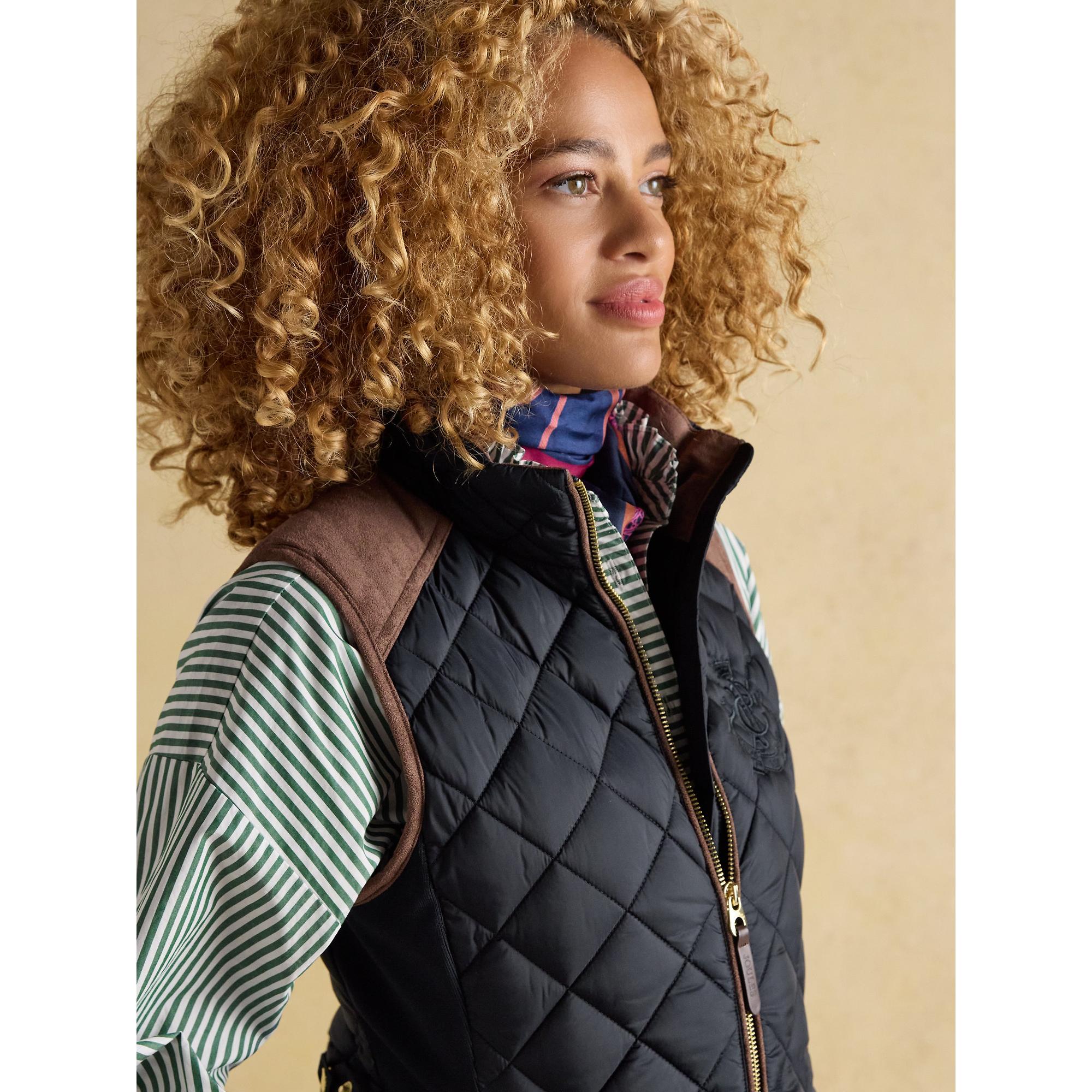 Product image 5 of 12 of Joules Women's Braemar Luxe Showerproof Diamond Quilted Gilet - Navy Blue