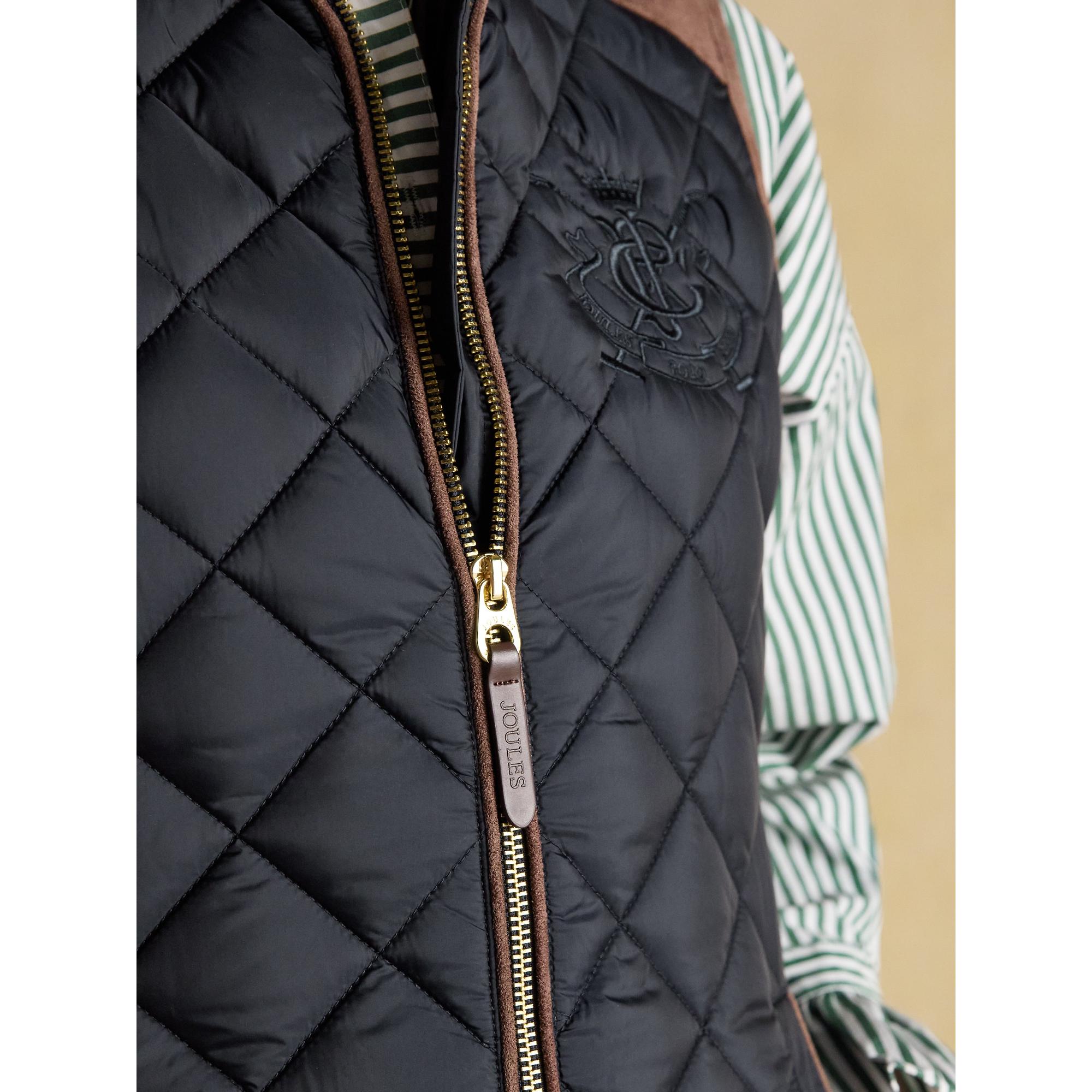 Product image 7 of 12 of Joules Women's Braemar Luxe Showerproof Diamond Quilted Gilet - Navy Blue