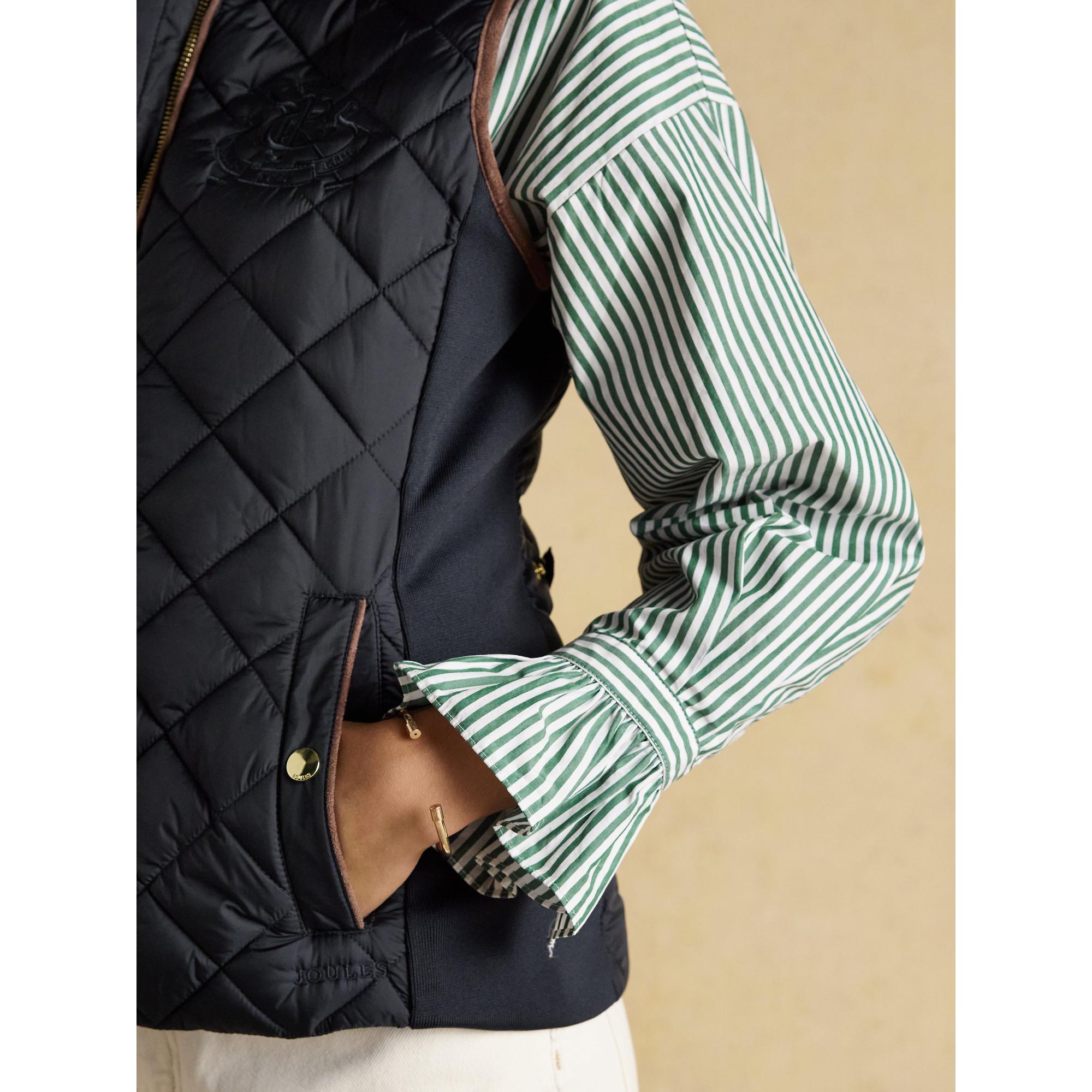 Product image 8 of 12 of Joules Women's Braemar Luxe Showerproof Diamond Quilted Gilet - Navy Blue