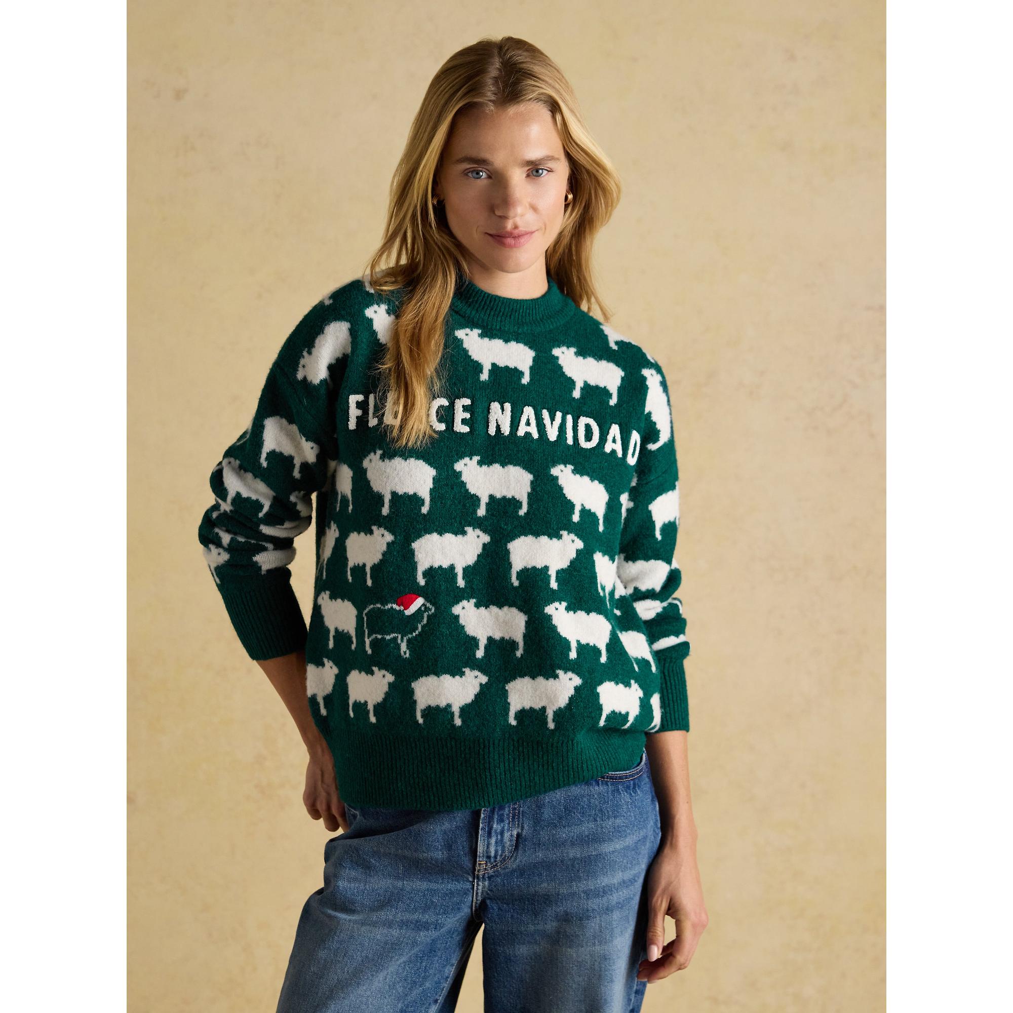 Product image 2 of 6 of Joules Women's Fleece Navidad Intarsia Christmas Jumper - Green