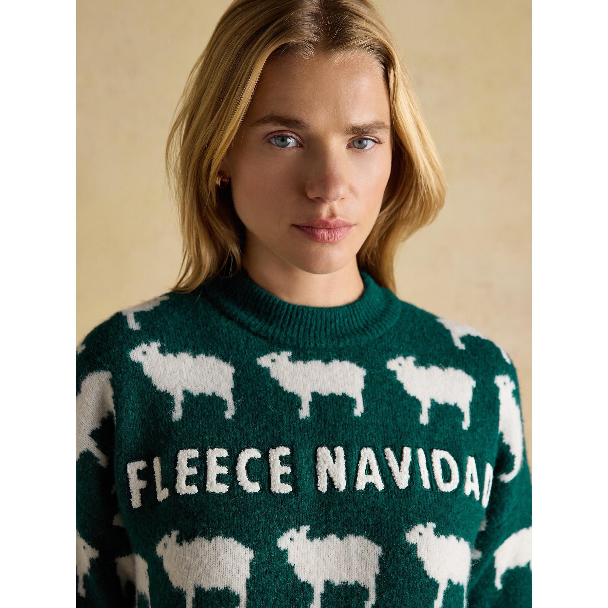 Product image 4 of 6 of Joules Women's Fleece Navidad Intarsia Christmas Jumper - Green