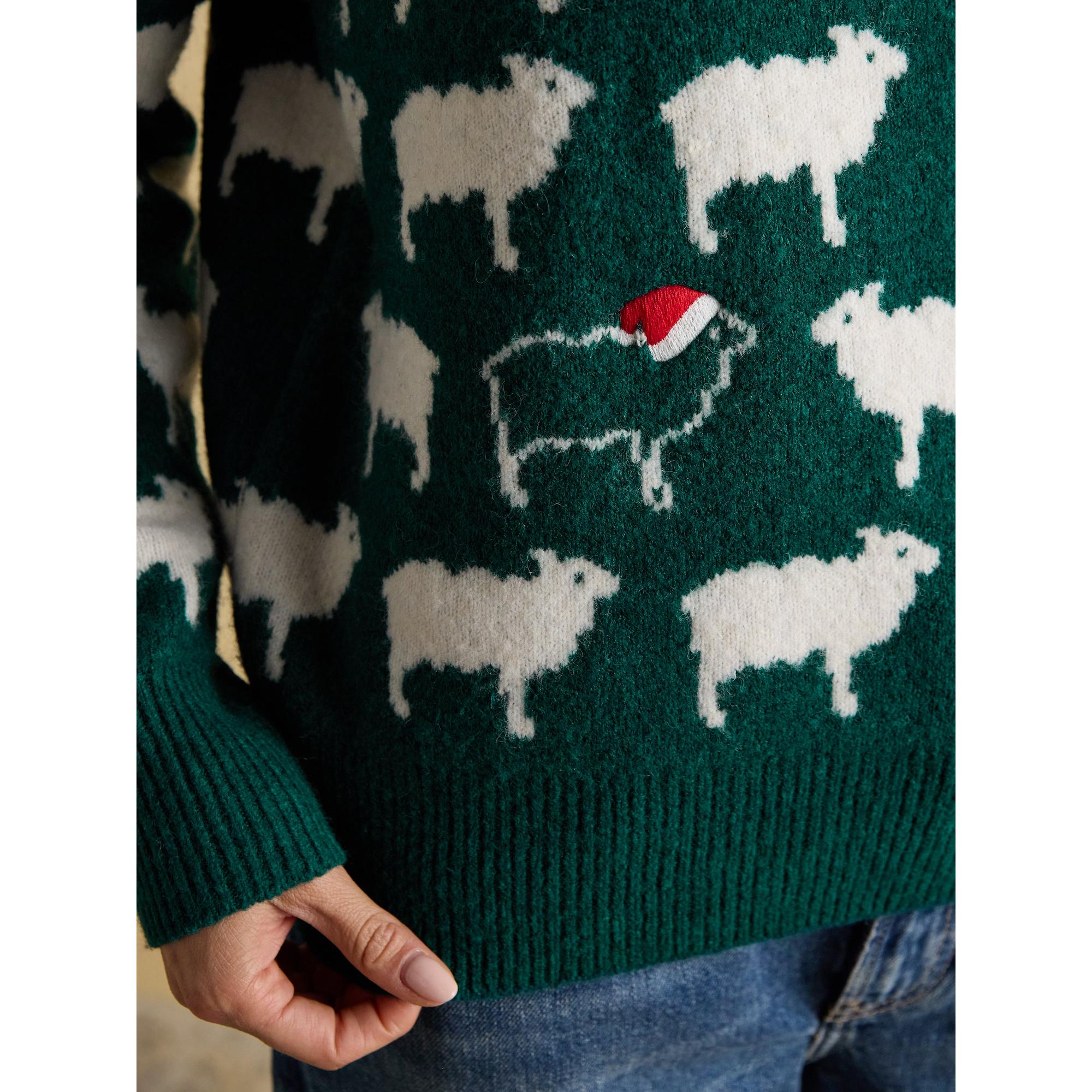 Product image 6 of 6 of Joules Women's Fleece Navidad Intarsia Christmas Jumper - Green