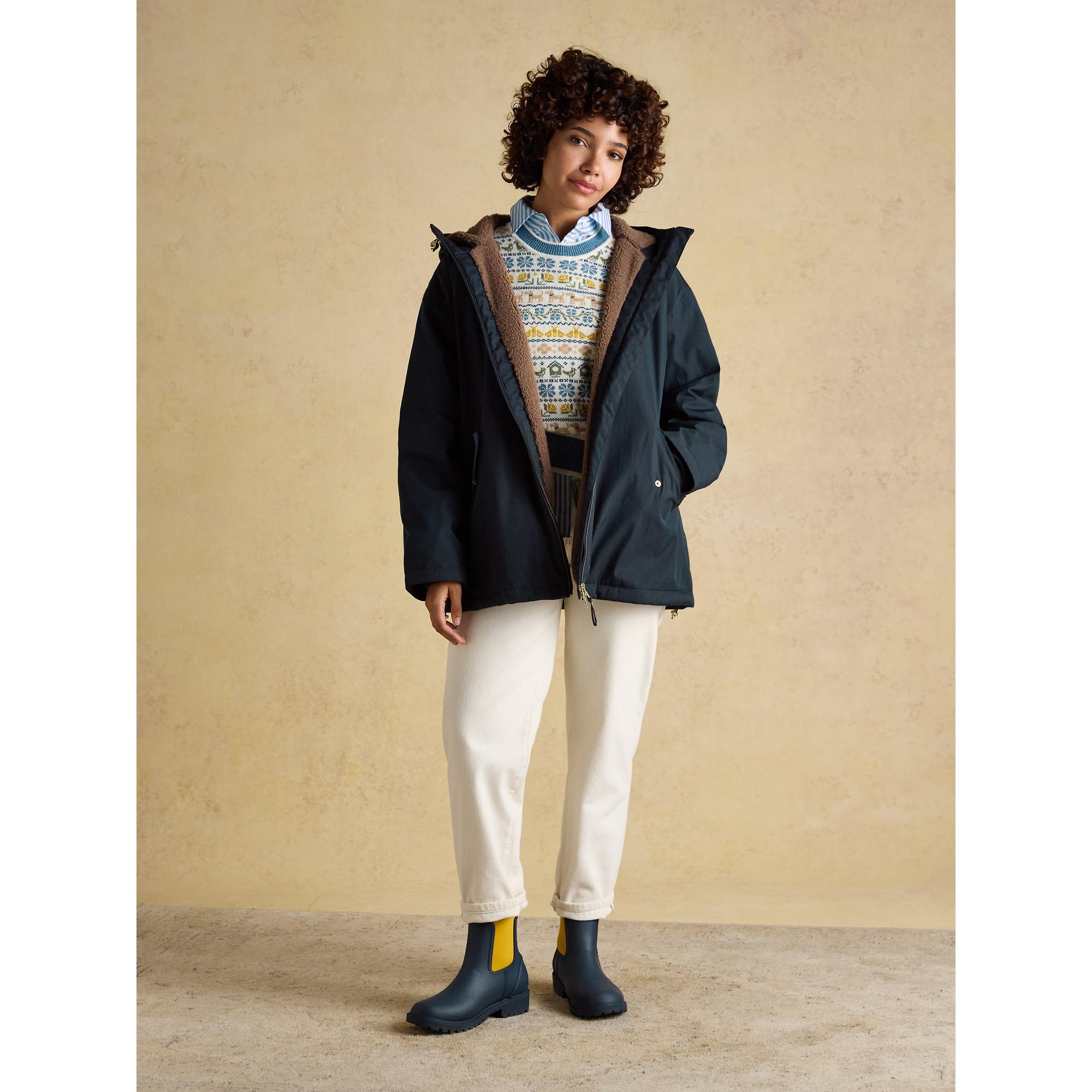 Product image 4 of 13 of Joules Women's Coverwell Waterproof Fleece Lined Coat - Navy