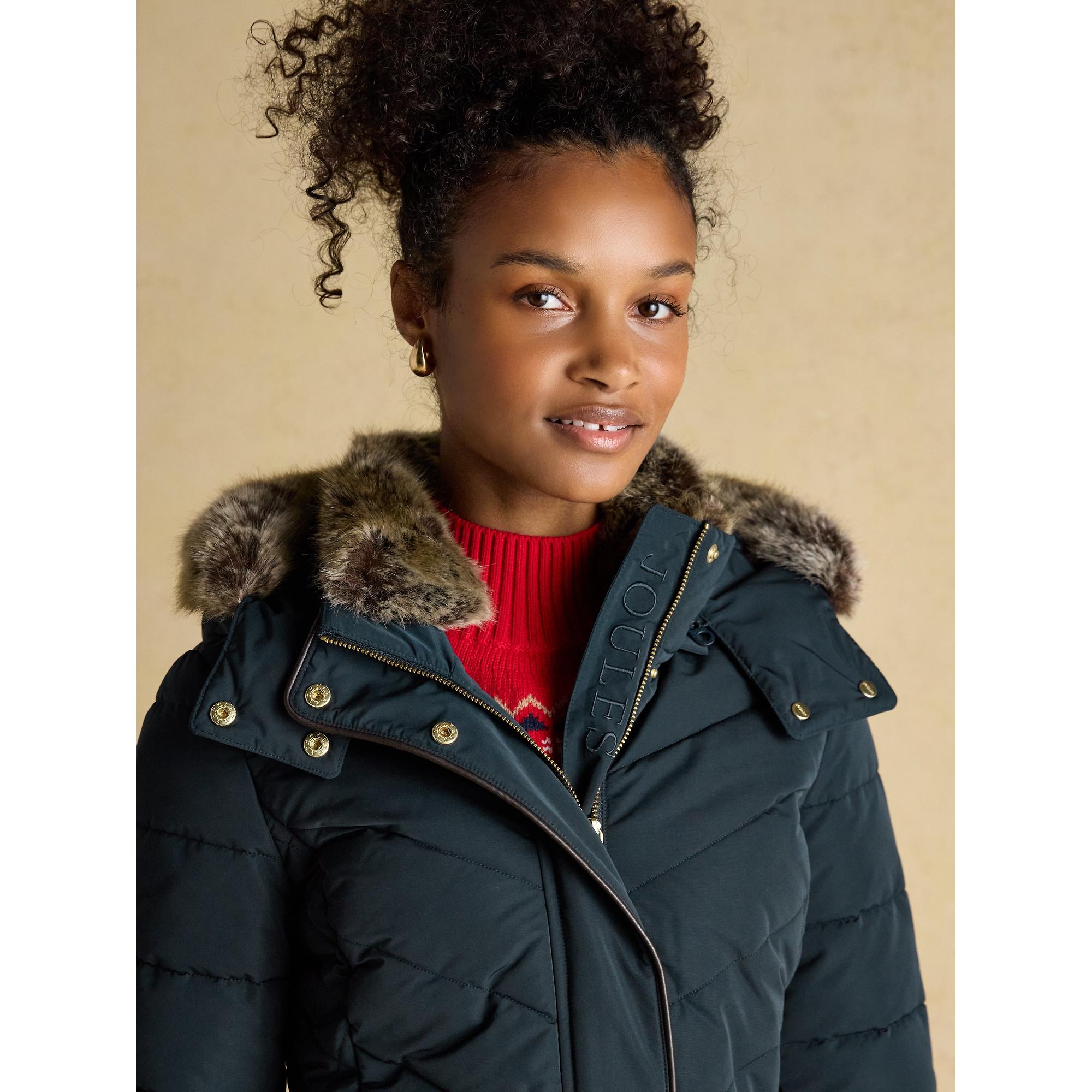 Product image 6 of 14 of Joules Women's Aspen Long Showerproof Padded Coat - Navy