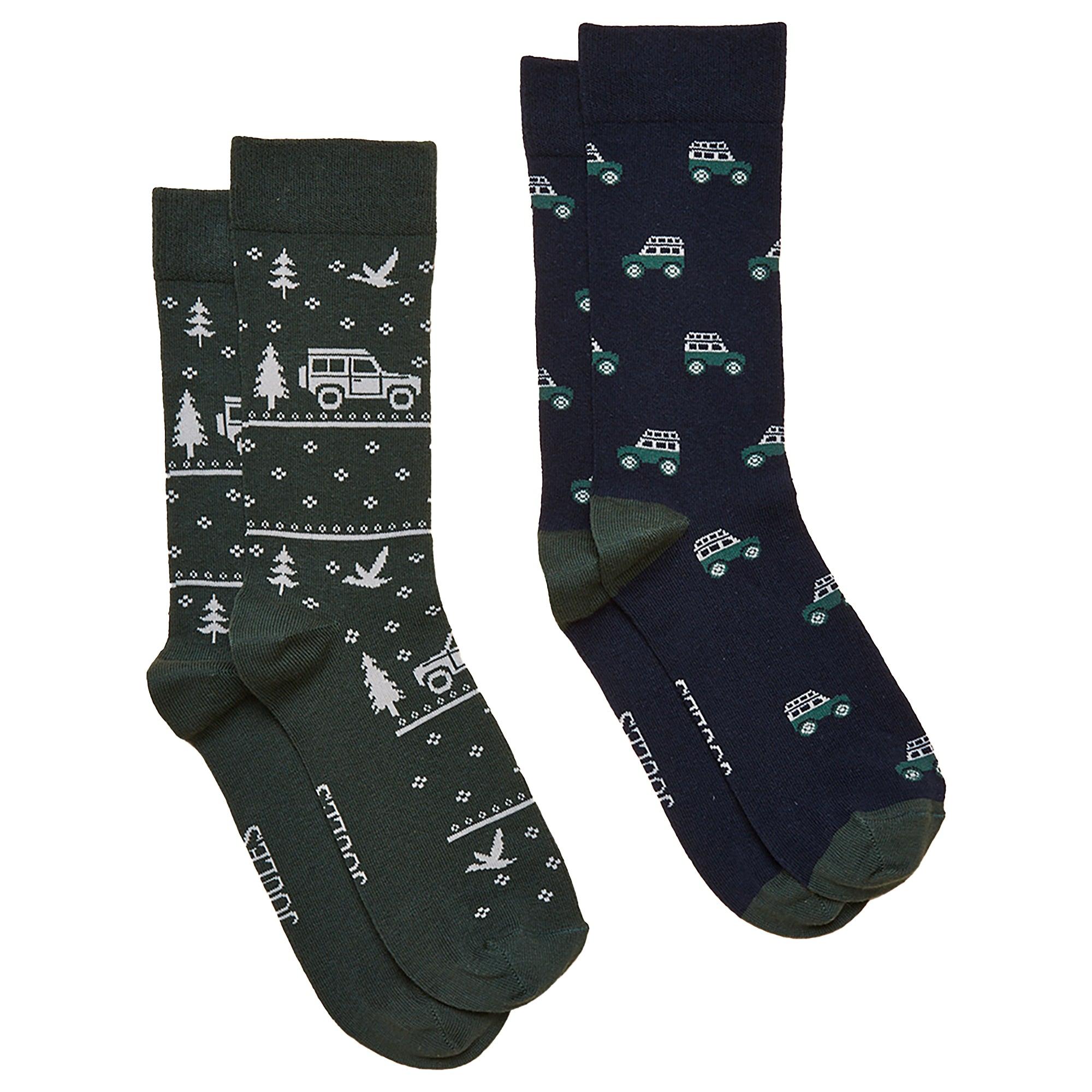Product image 1 of 3 of Joules Men's Kingsbury Socks 2 Pack UK 7-12 - Green/Navy