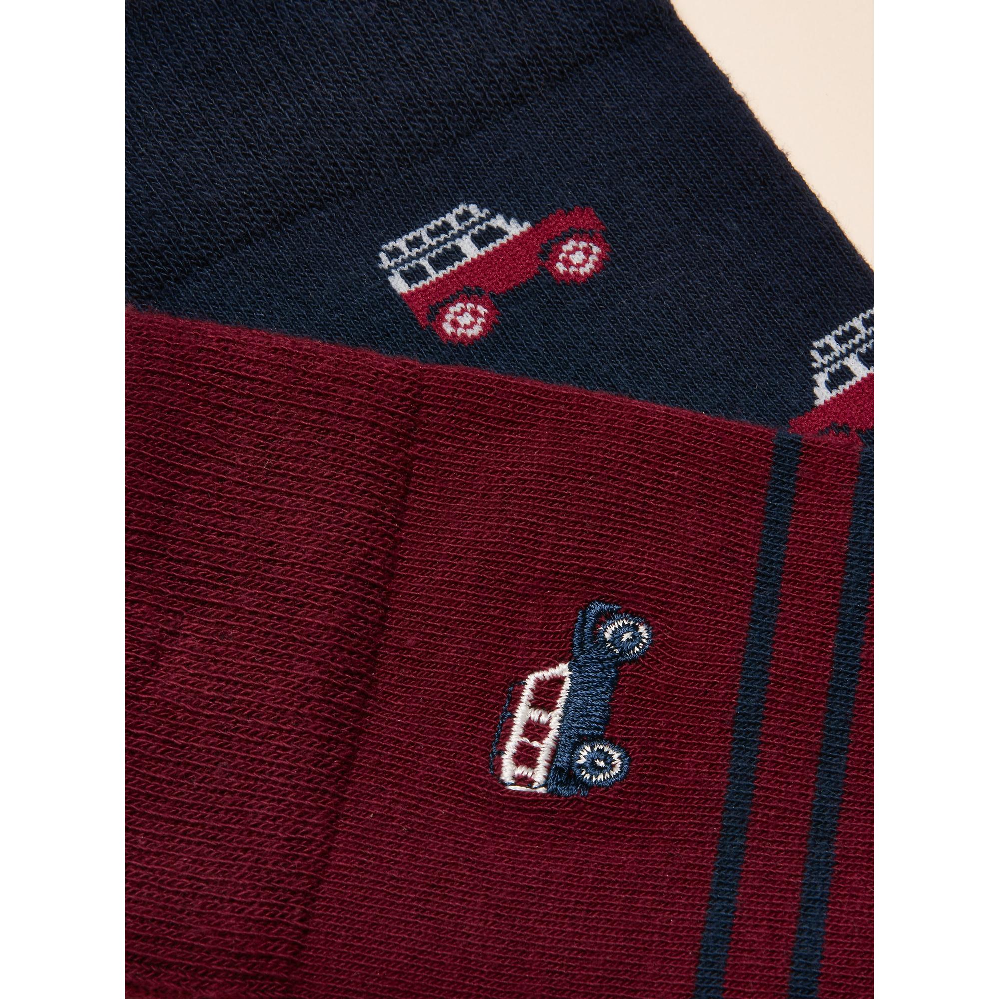 Product image 2 of 3 of Joules Men's Kingsbury Socks 2 Pack UK 7-12 - Red/Blue
