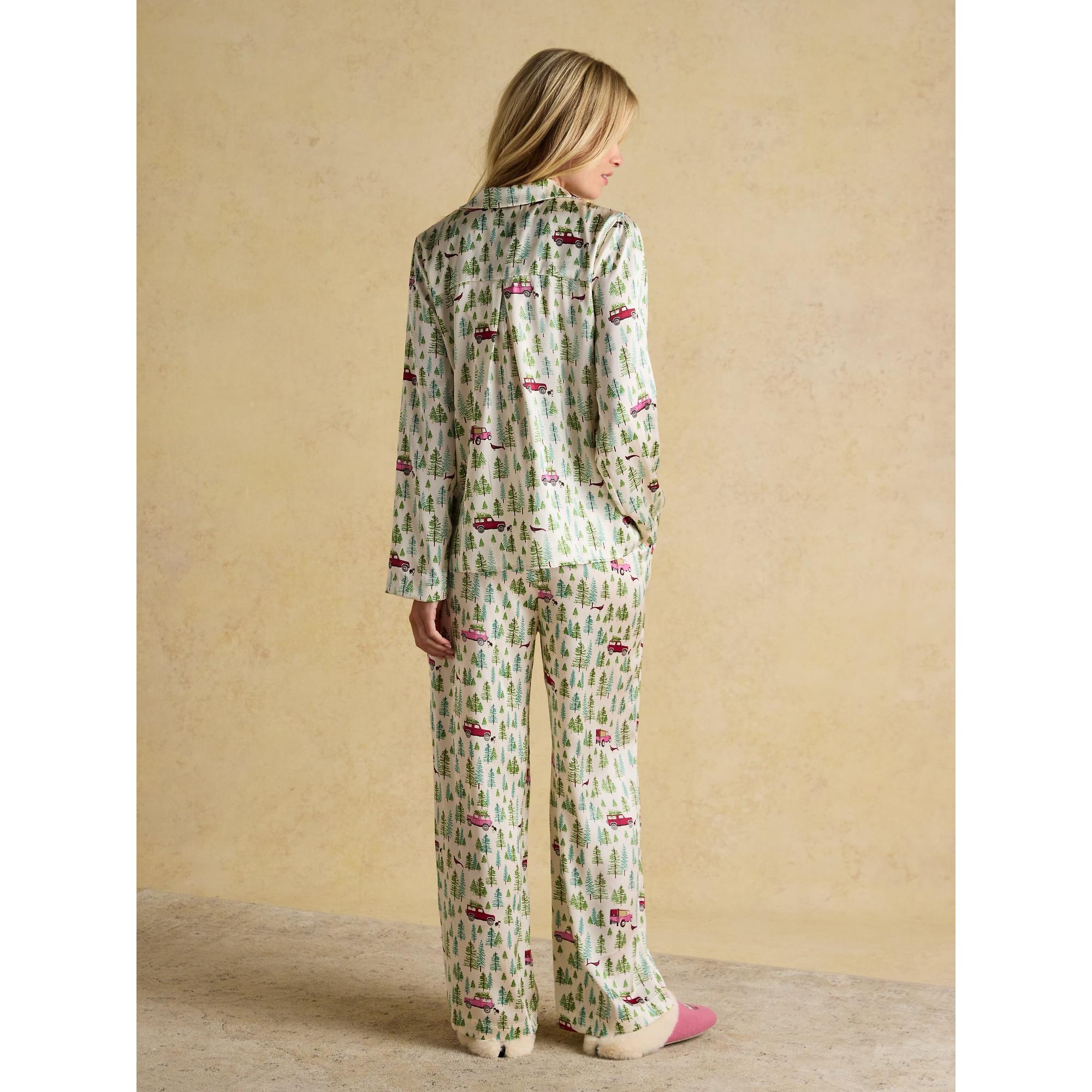 Product image 3 of 6 of Joules Women's Bonnie Satin Pyjama Set - Cream/Land Rover