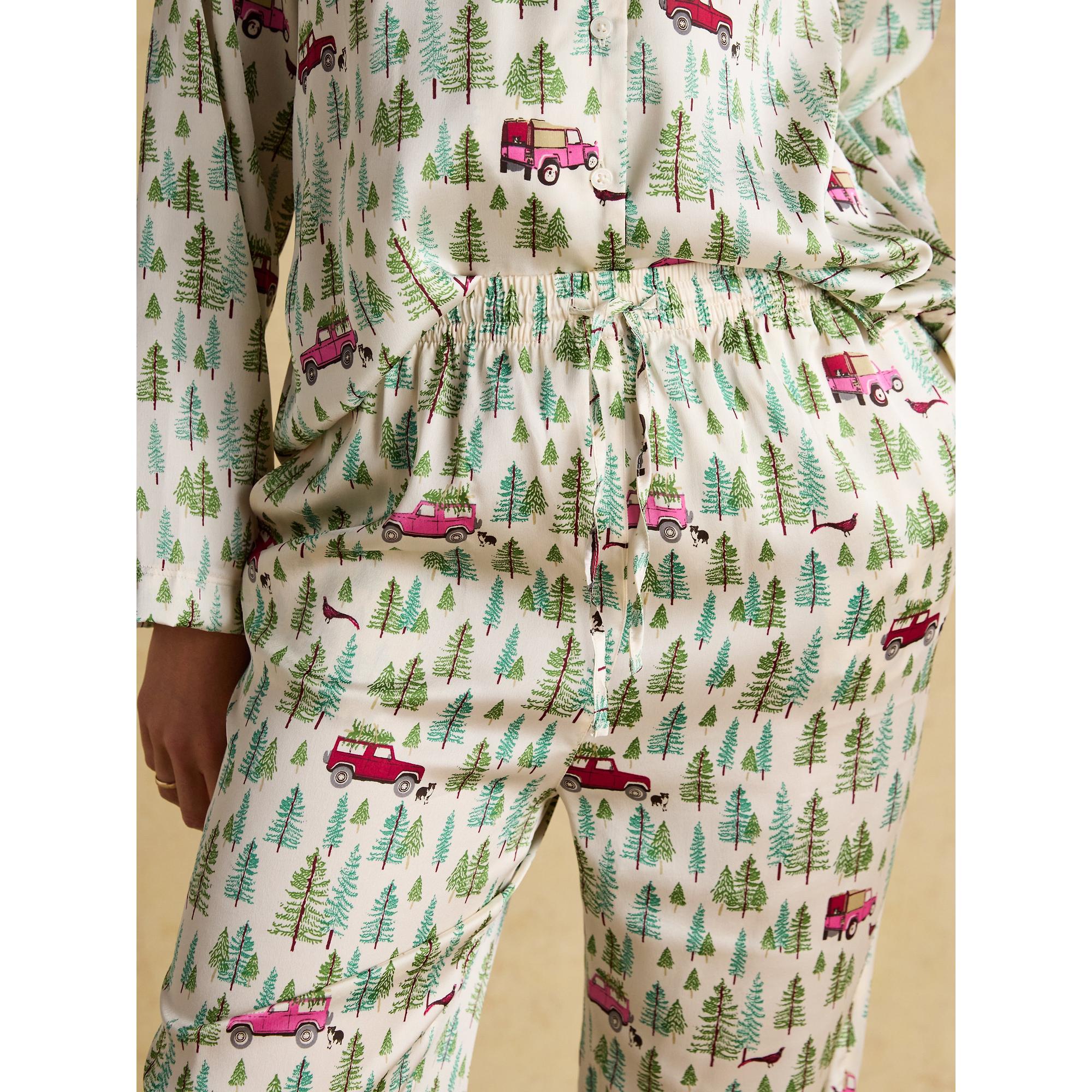 Product image 6 of 6 of Joules Women's Bonnie Satin Pyjama Set - Cream/Land Rover