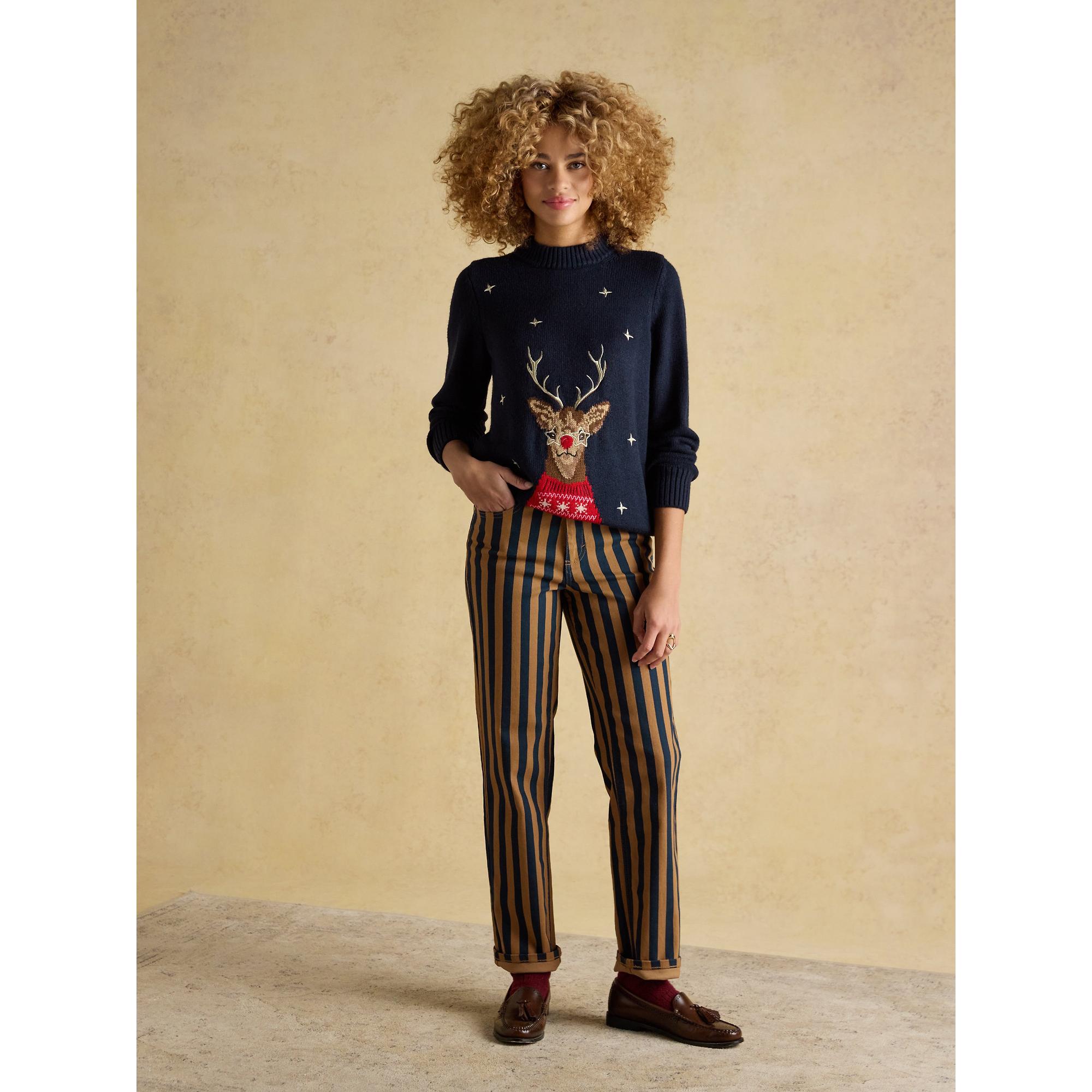 Product image 4 of 8 of Joules Women's Noelle Reindeer Intarsia Knit Christmas Jumper - Navy
