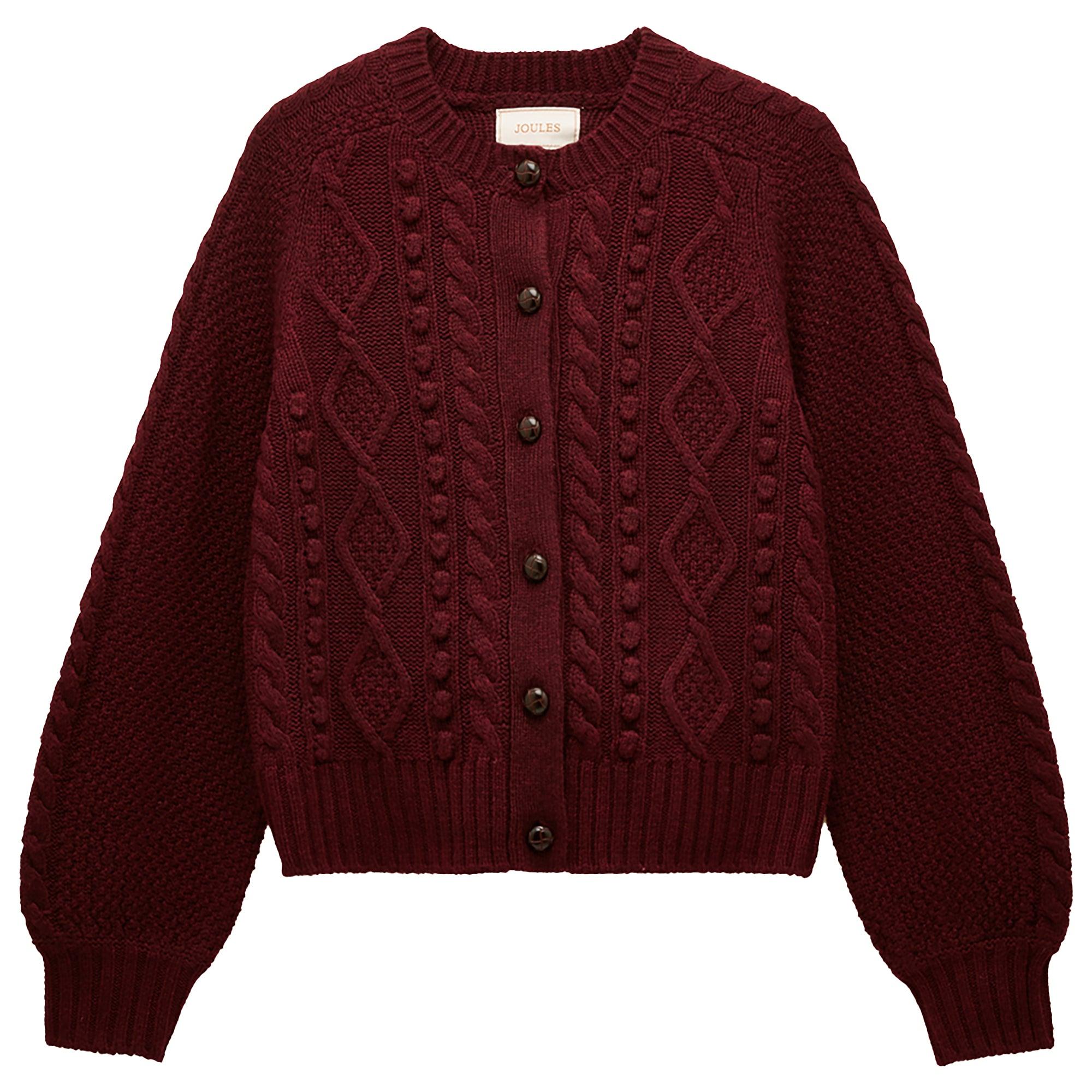 Product image 1 of 9 of Joules Women's Rafferty Cable Knit Cardigan - Wine