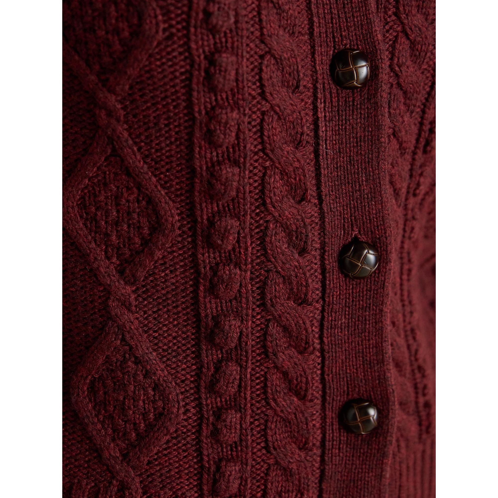 Product image 9 of 9 of Joules Women's Rafferty Cable Knit Cardigan - Wine