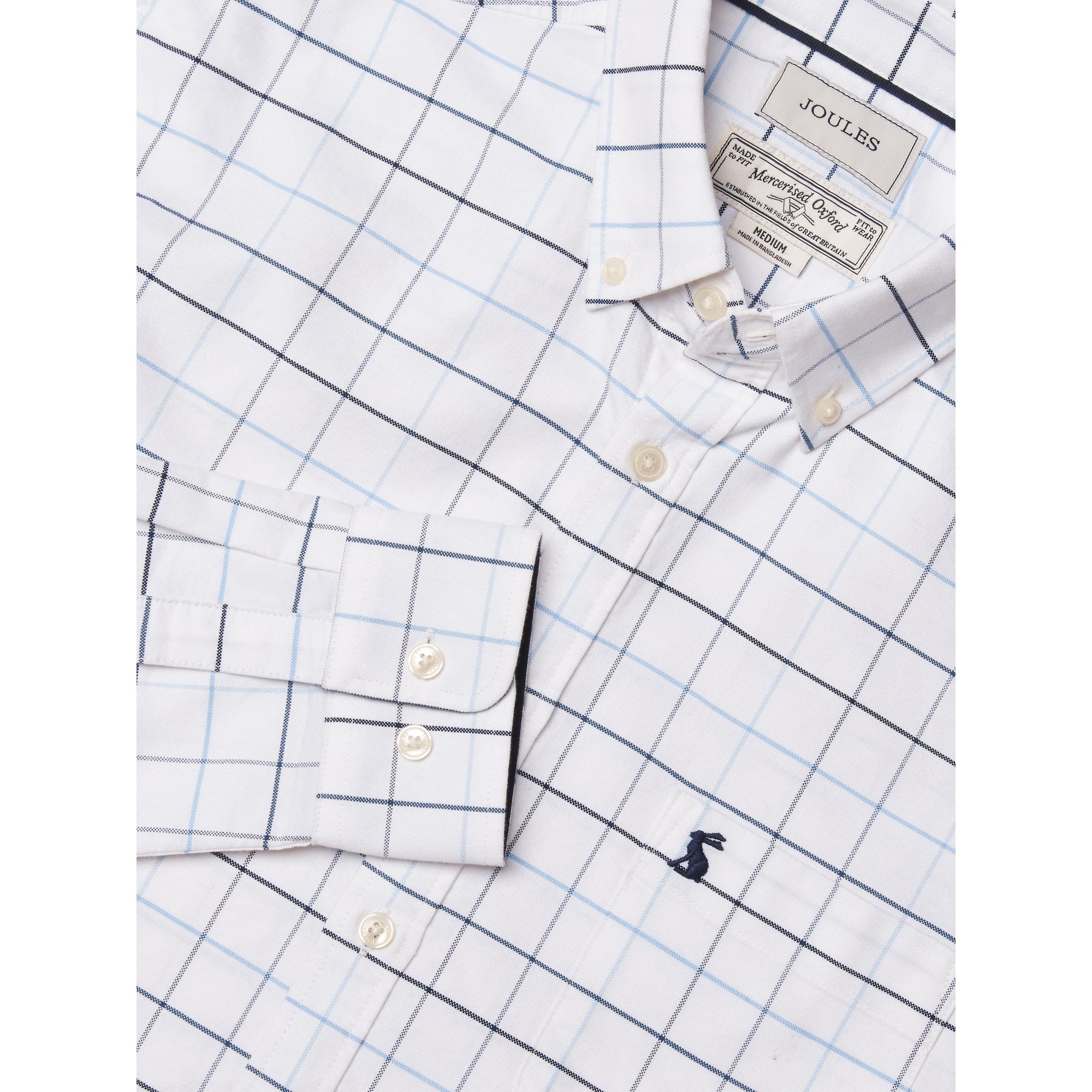 Product image 11 of 11 of Joules Men's Oxford Classic Fit Long Sleeve Cotton Shirt - White Blue Check