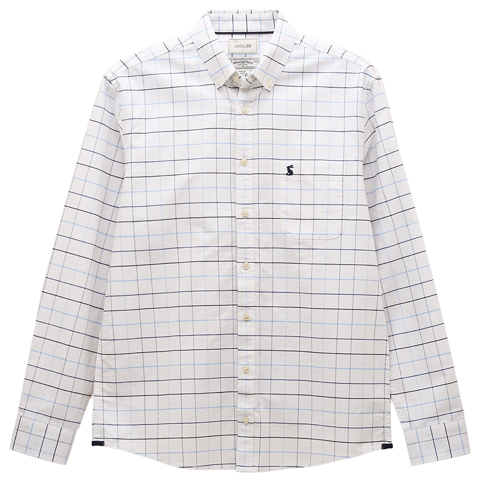 Product image 1 of 11 of Joules Men's Oxford Classic Fit Long Sleeve Cotton Shirt - White Blue Check