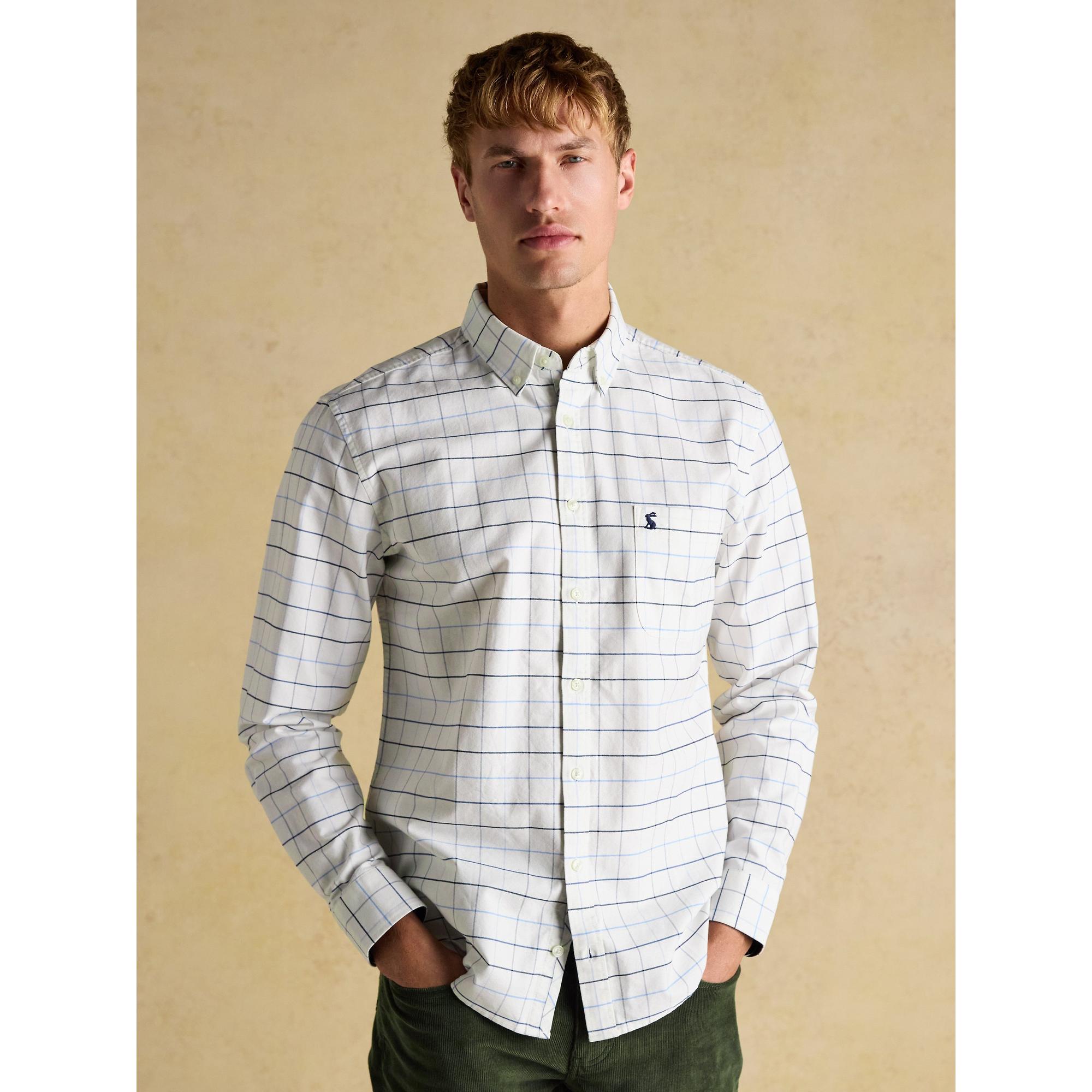 Product image 2 of 11 of Joules Men's Oxford Classic Fit Long Sleeve Cotton Shirt - White Blue Check