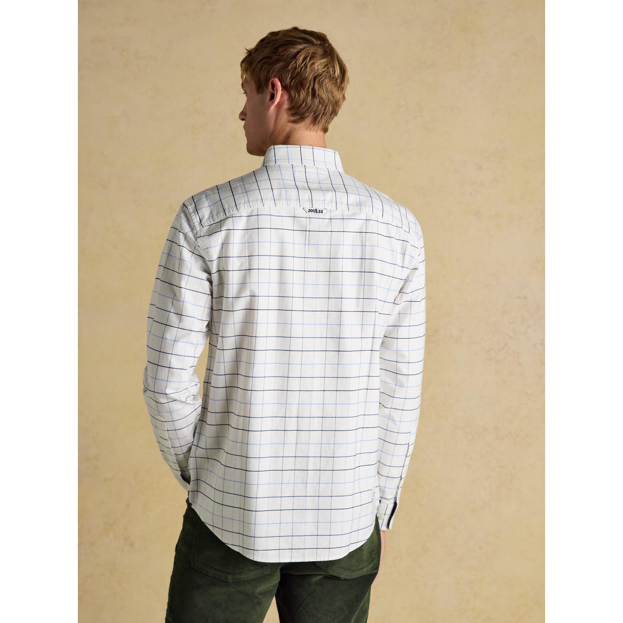 Product image 3 of 11 of Joules Men's Oxford Classic Fit Long Sleeve Cotton Shirt - White Blue Check