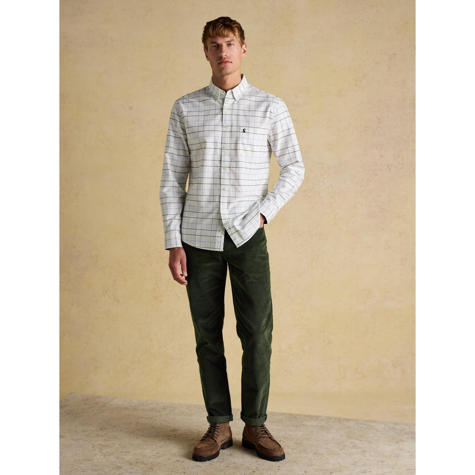 Product image 4 of 11 of Joules Men's Oxford Classic Fit Long Sleeve Cotton Shirt - White Blue Check