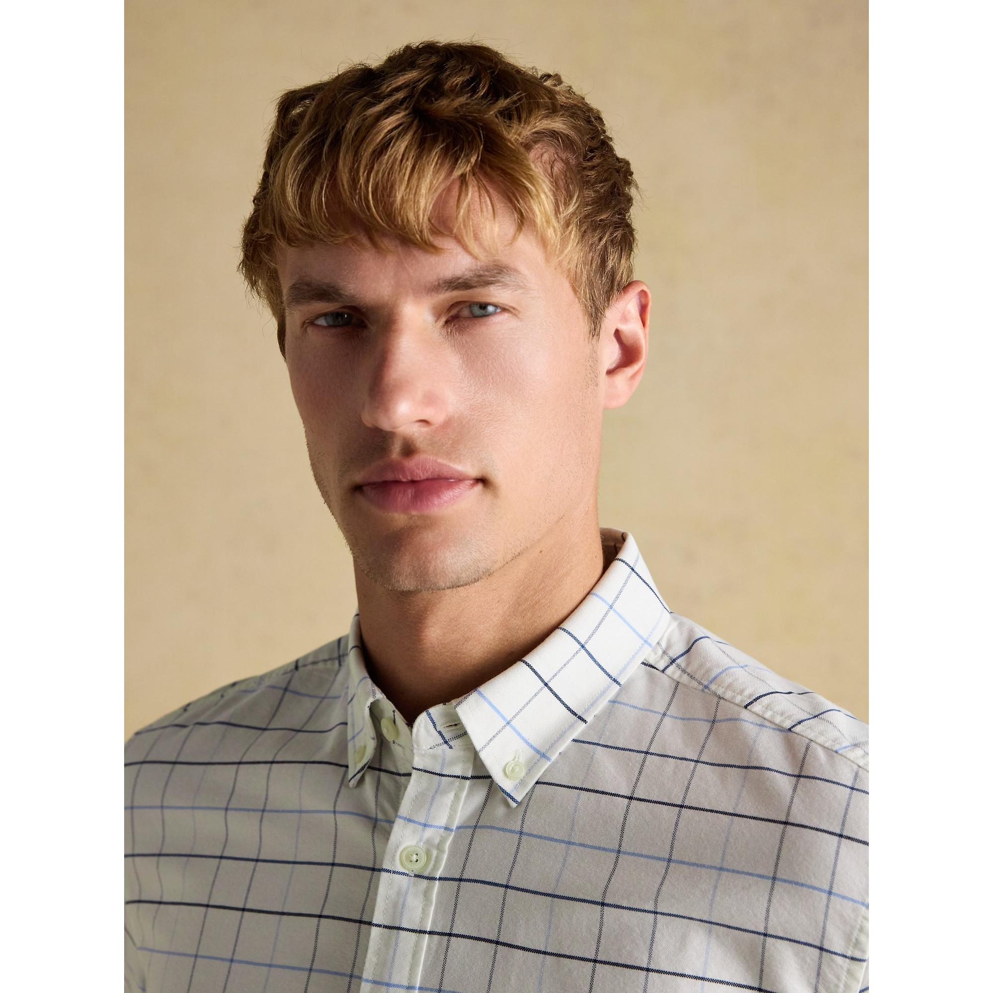 Product image 5 of 11 of Joules Men's Oxford Classic Fit Long Sleeve Cotton Shirt - White Blue Check