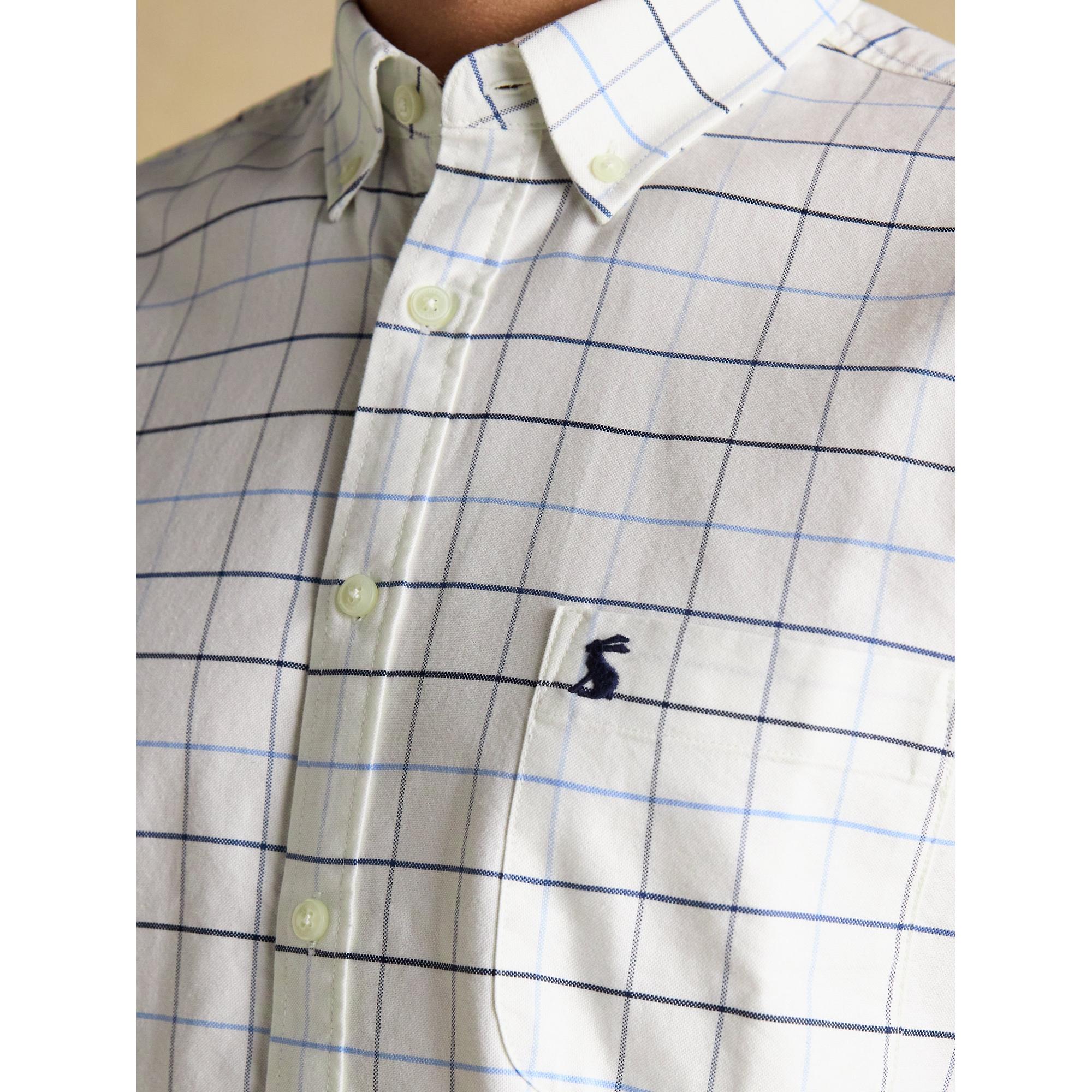 Product image 7 of 11 of Joules Men's Oxford Classic Fit Long Sleeve Cotton Shirt - White Blue Check
