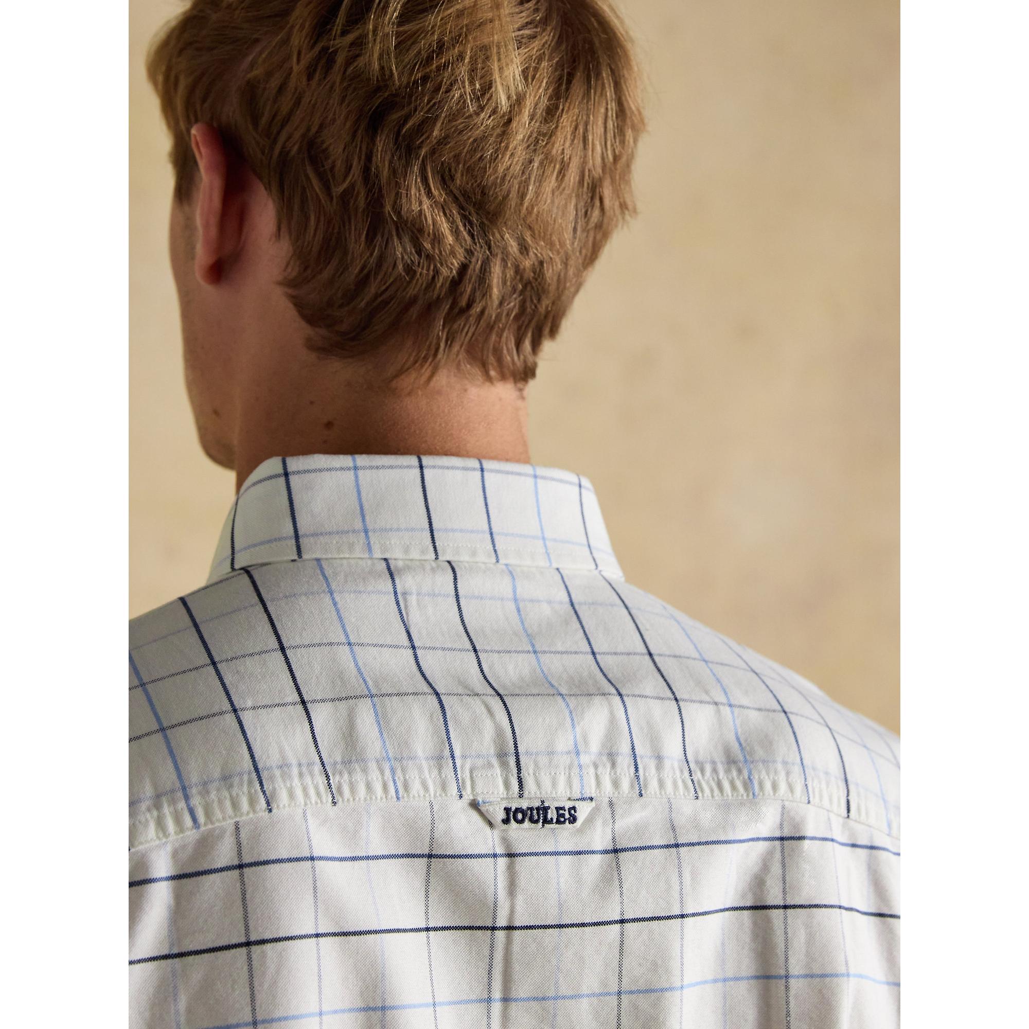 Product image 9 of 11 of Joules Men's Oxford Classic Fit Long Sleeve Cotton Shirt - White Blue Check