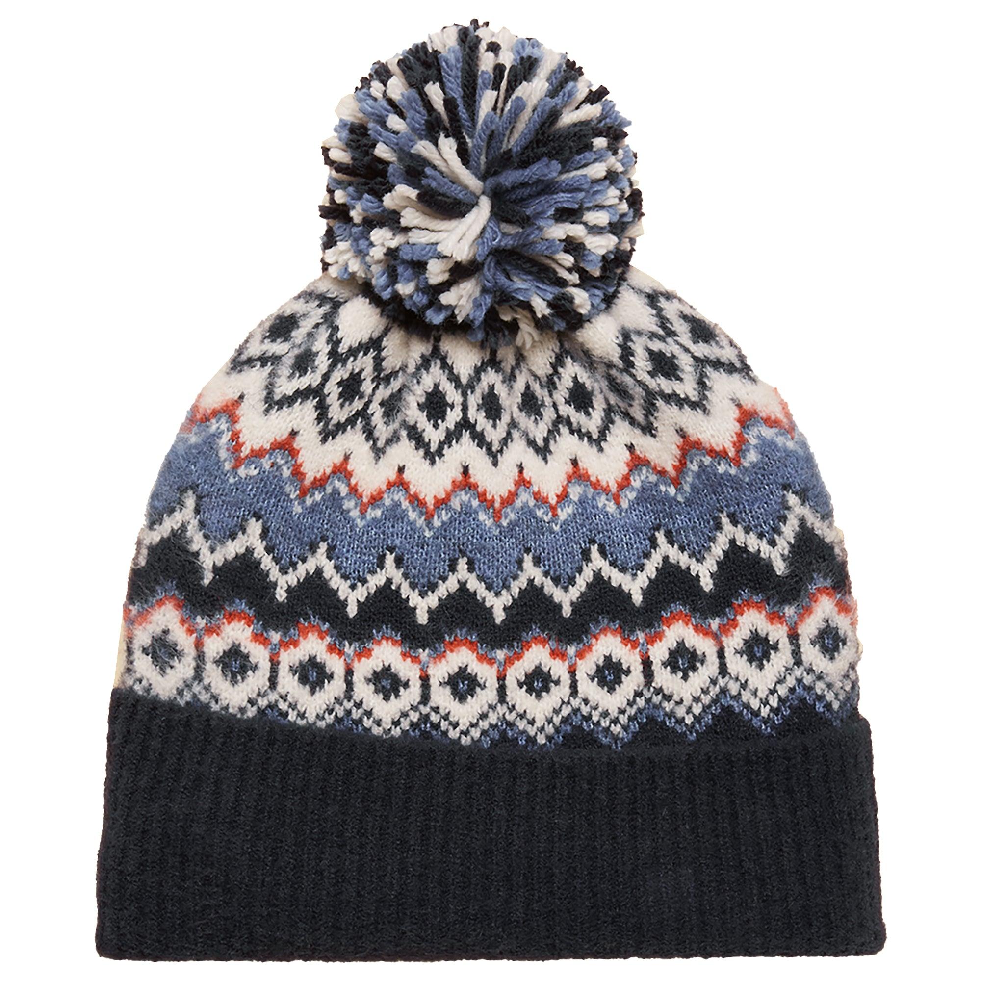 Product image 1 of 4 of Joules Women's Kara Fairisle Bobble Beanie Hat - Navy