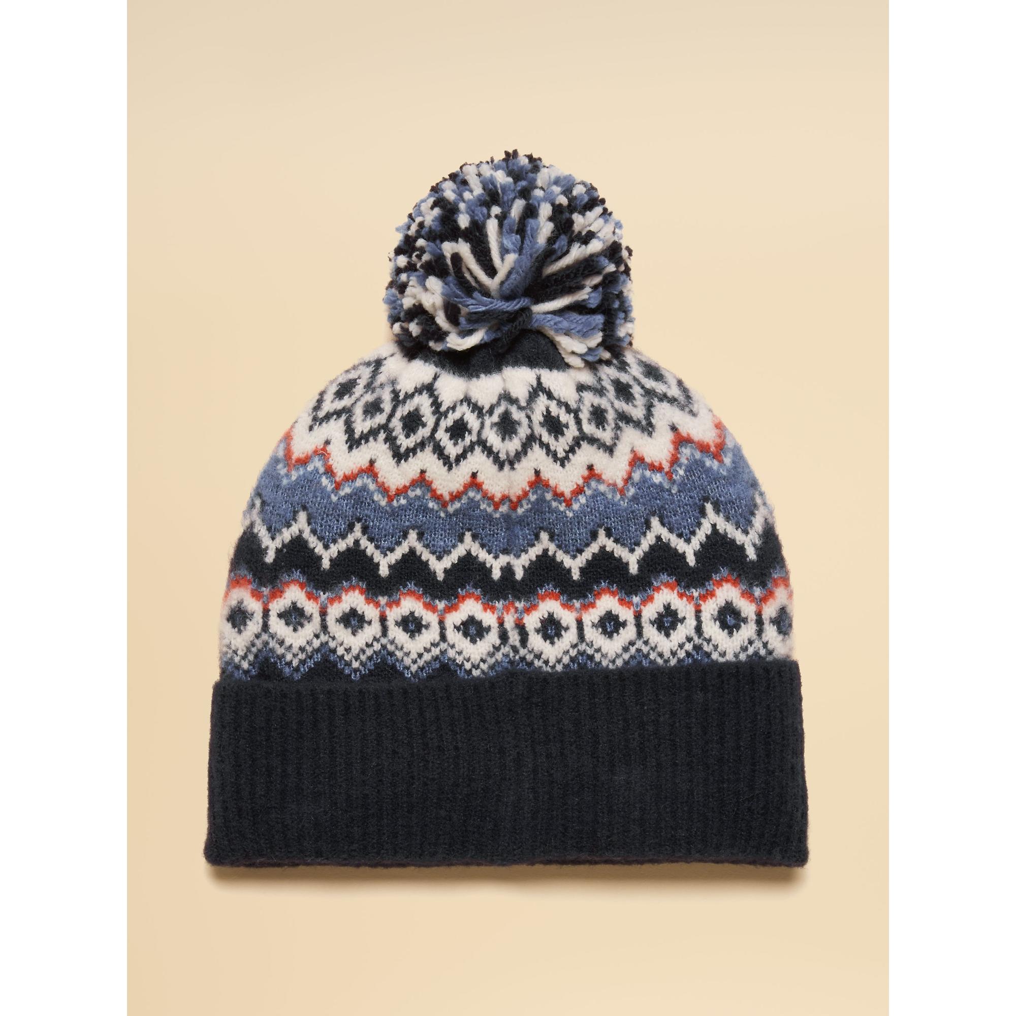 Product image 2 of 4 of Joules Women's Kara Fairisle Bobble Beanie Hat - Navy
