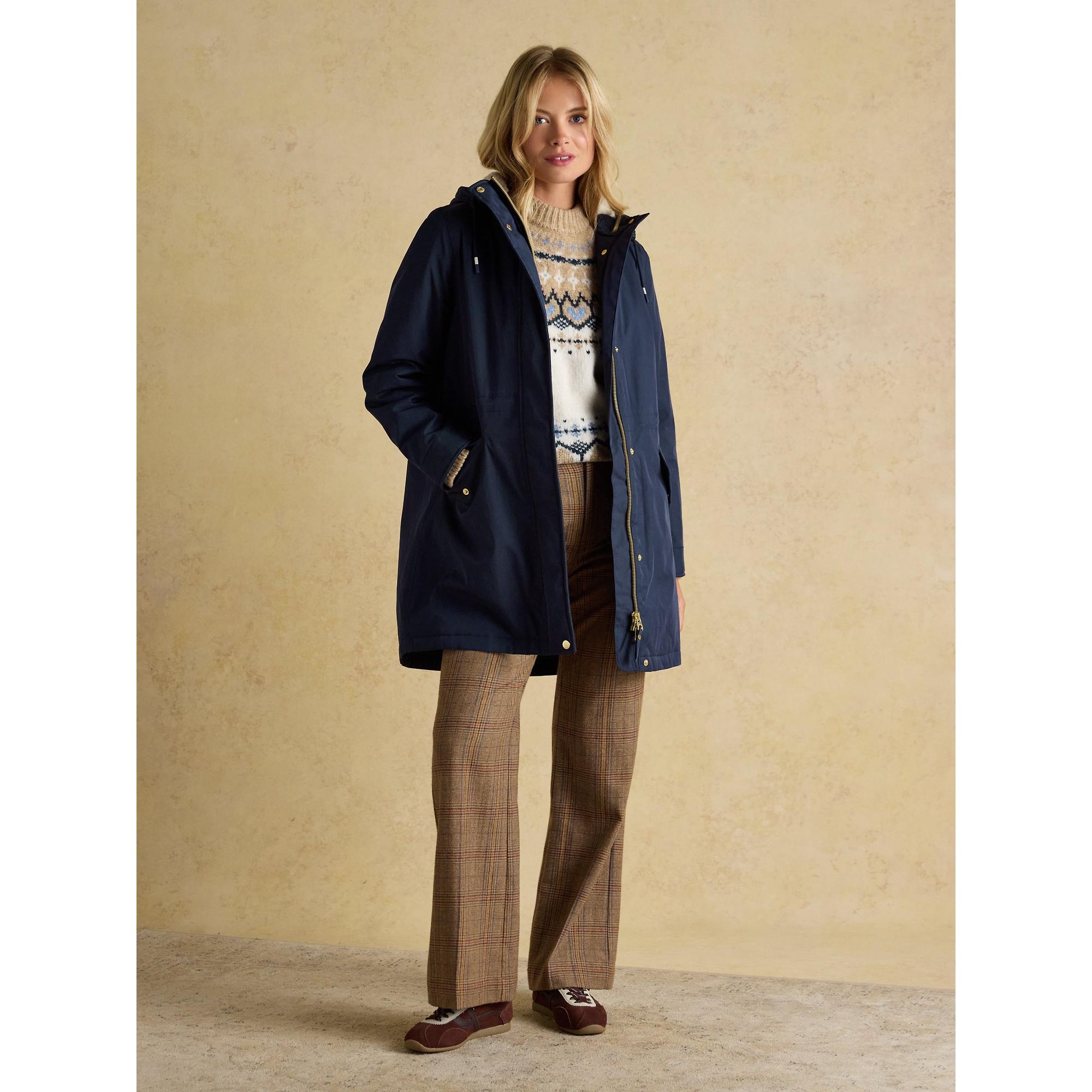 Product image 4 of 11 of Joules Women's Portwell Cosy Fleece Lined Waterproof Raincoat - Navy