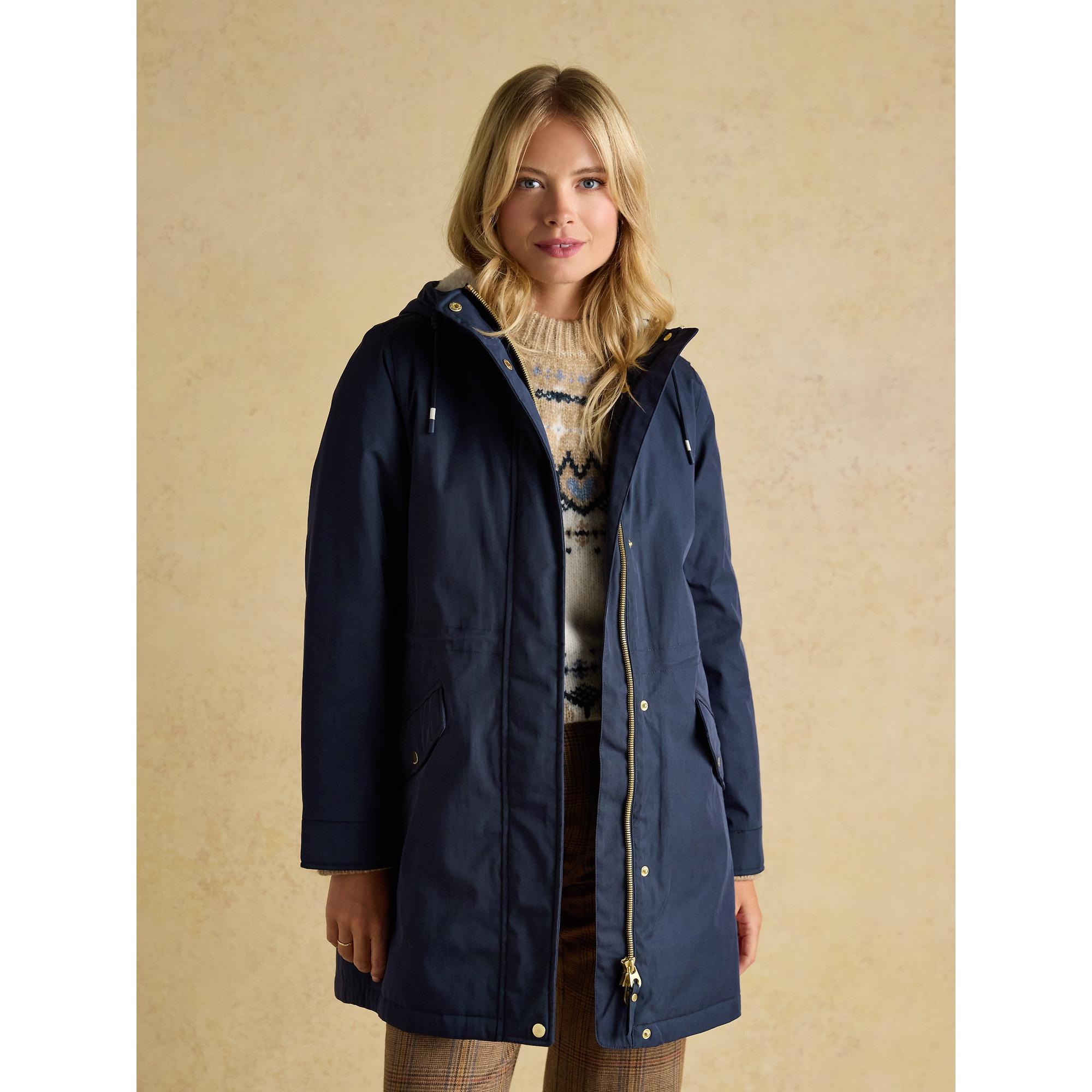 Product image 5 of 11 of Joules Women's Portwell Cosy Fleece Lined Waterproof Raincoat - Navy