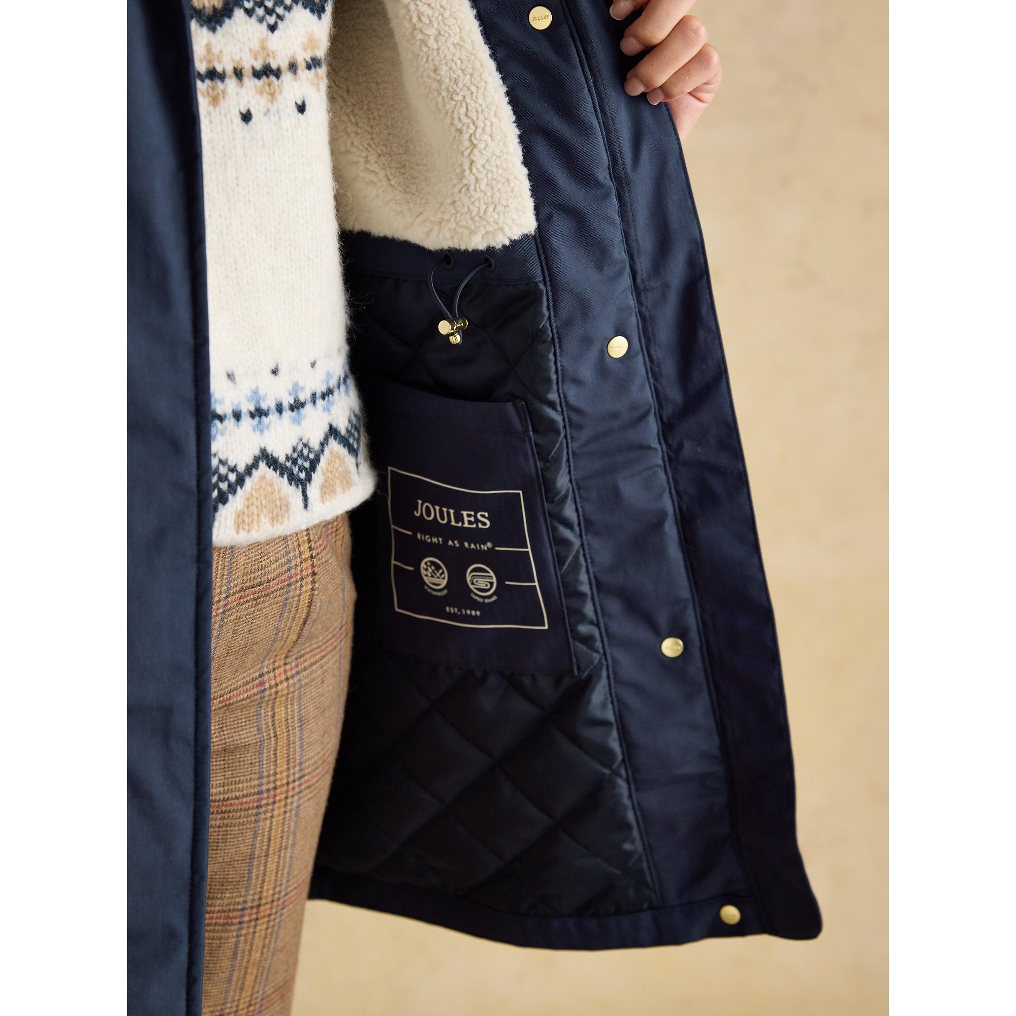 Product image 11 of 11 of Joules Women's Portwell Cosy Fleece Lined Waterproof Raincoat - Navy