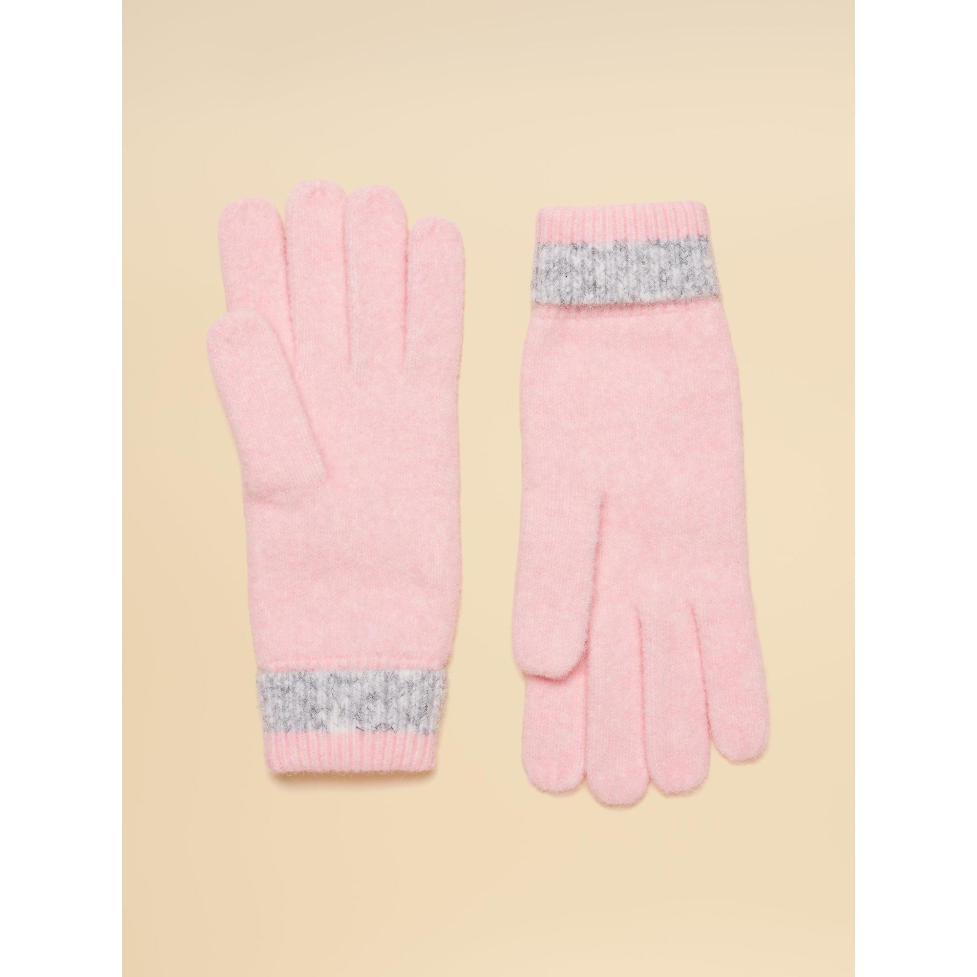 Product image 2 of 3 of Joules Women's Caversham Stripe Knitted Gloves - Pink/Grey