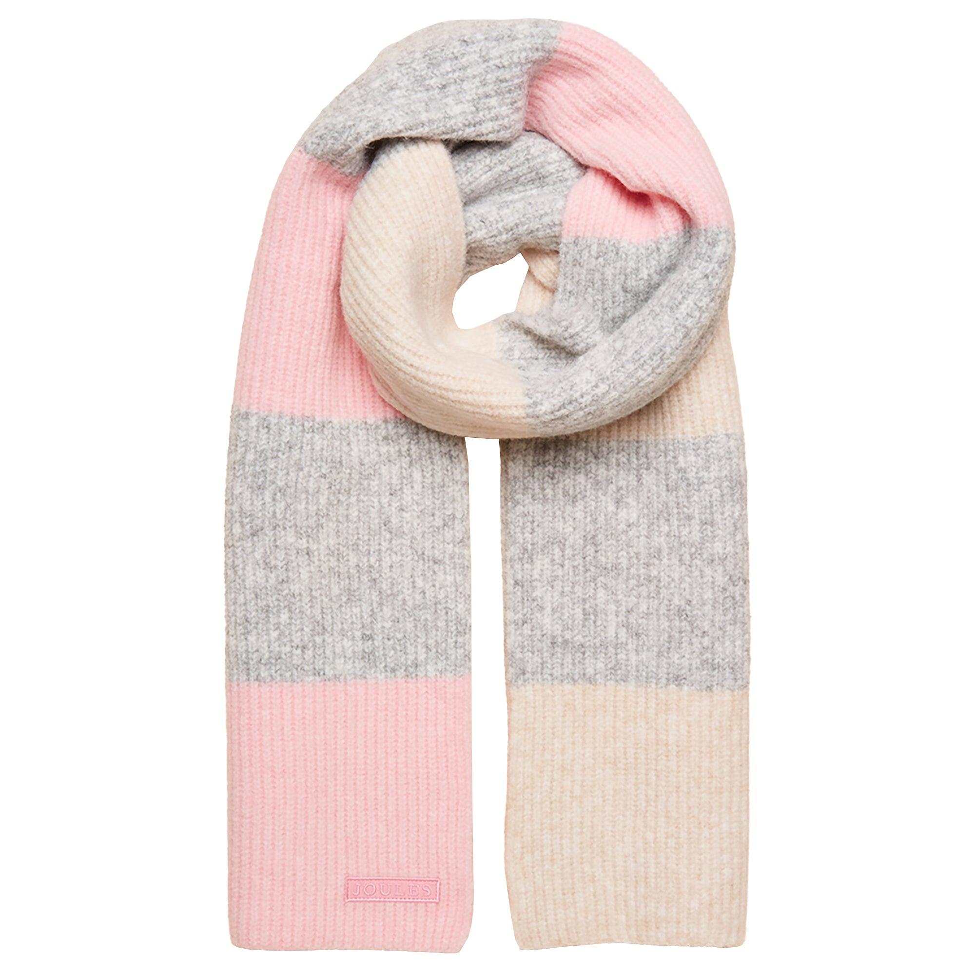 Product image 1 of 7 of Joules Women's Popley Stripe Scarf - Pink/Grey