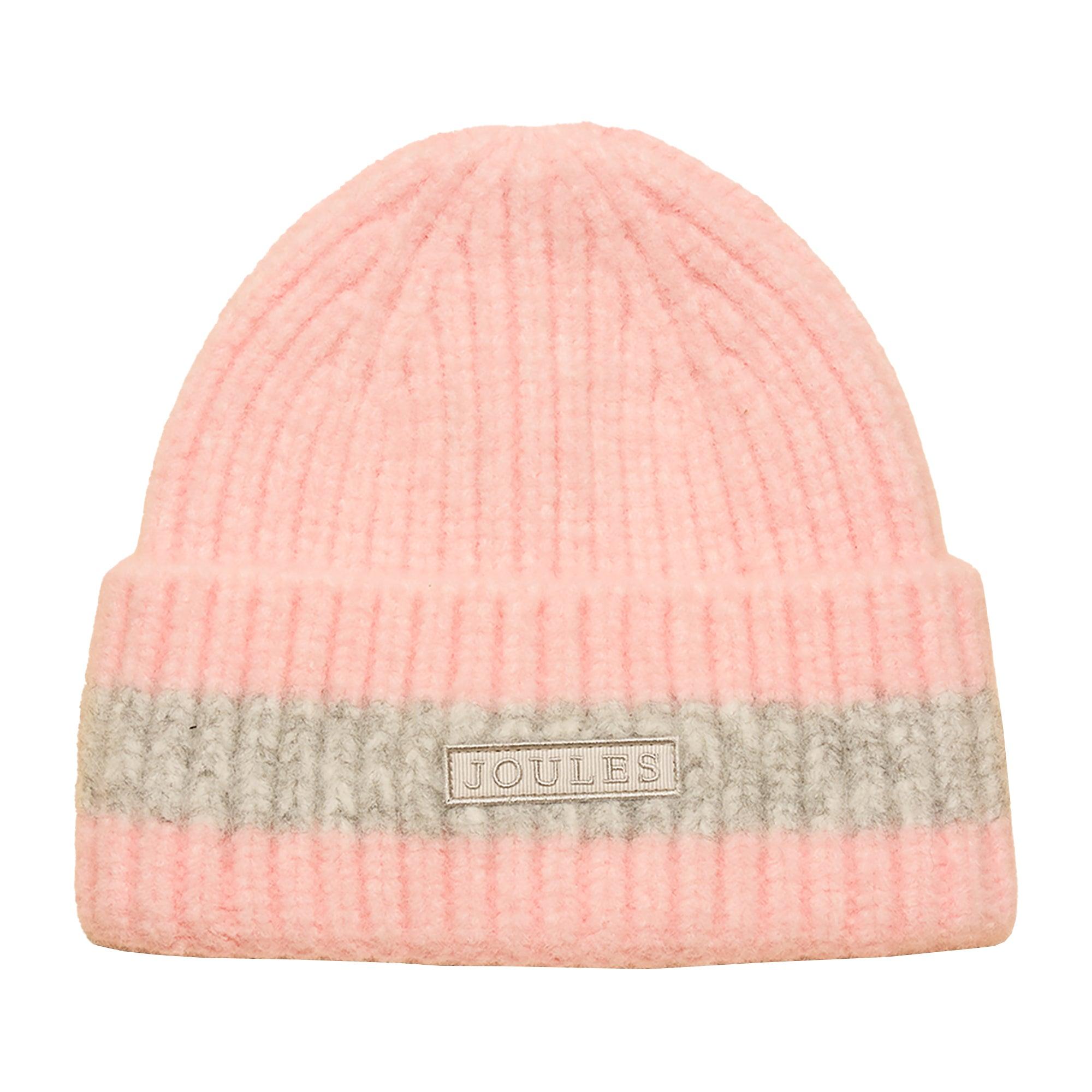 Product image 1 of 4 of Joules Women's Caversham Stripe Beanie Hat - Pink/Grey