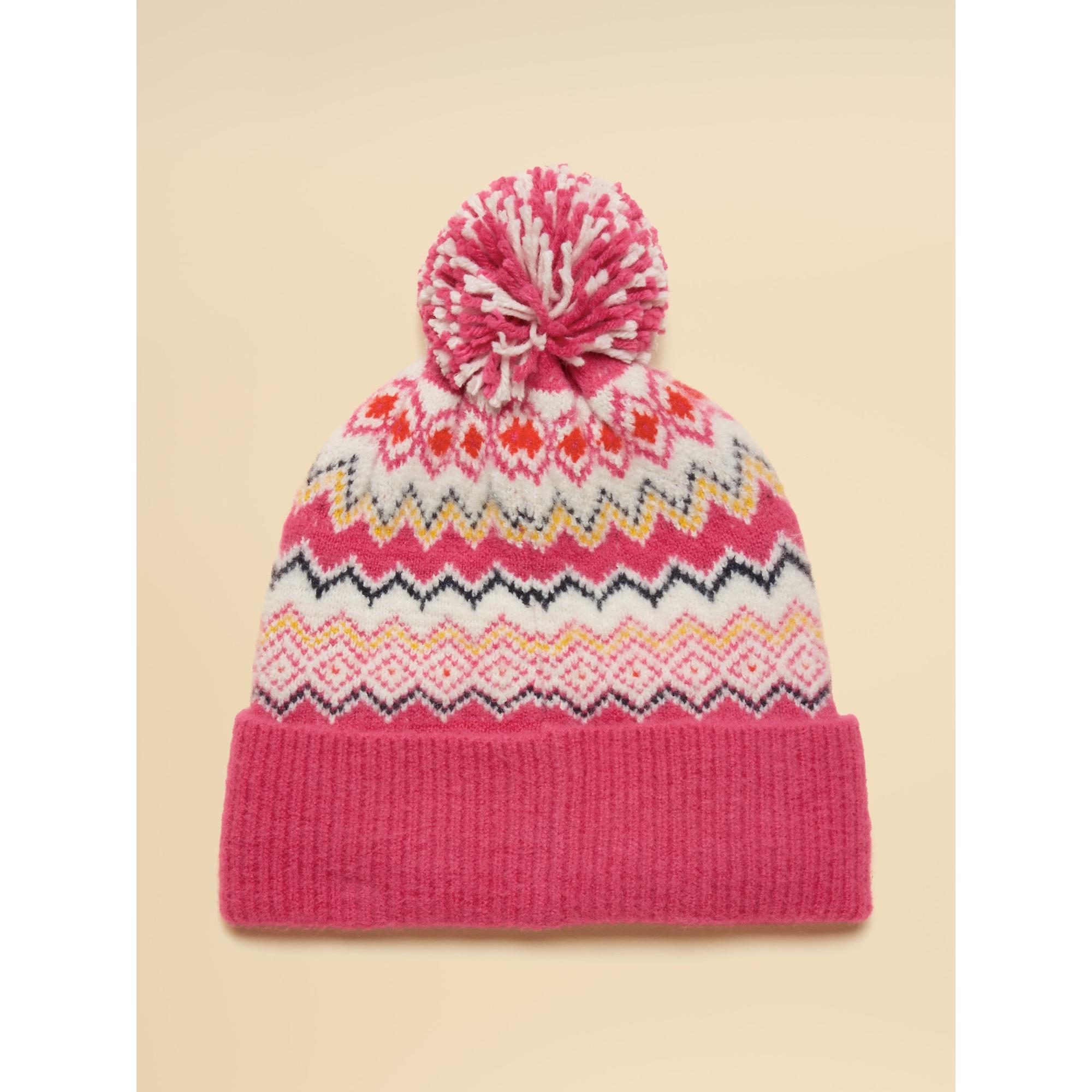Product image 2 of 4 of Joules Women's Kara Fairisle Bobble Beanie Hat - Pink