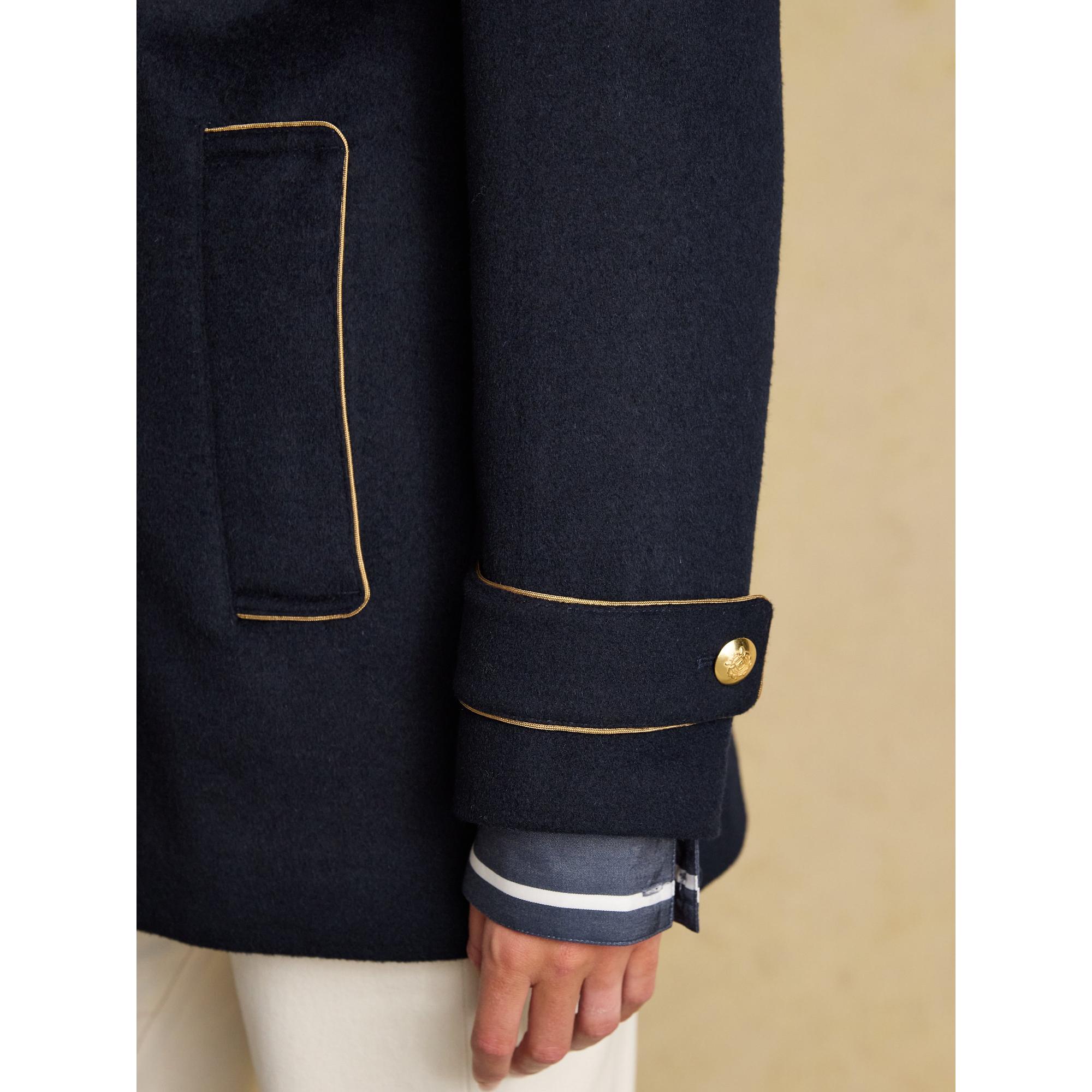 Product image 5 of 12 of Joules Women's Belchamp Wool Blend Peacoat with Beaded Badge - Navy