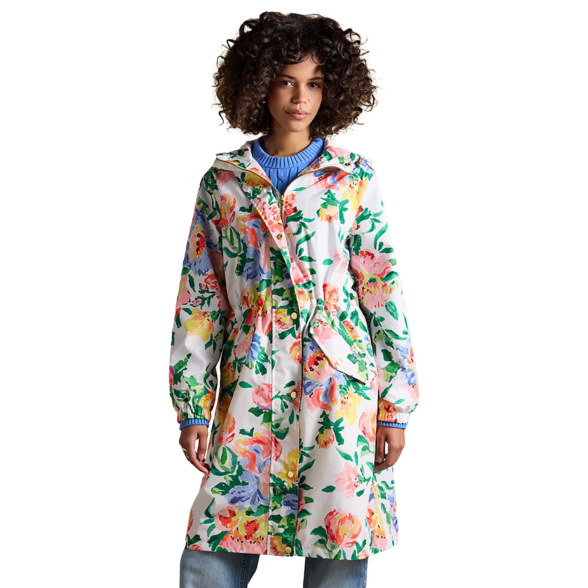 Product image 1 of 11 of Joules Women's Holkham Waterproof Packable Hooded Raincoat - Floral