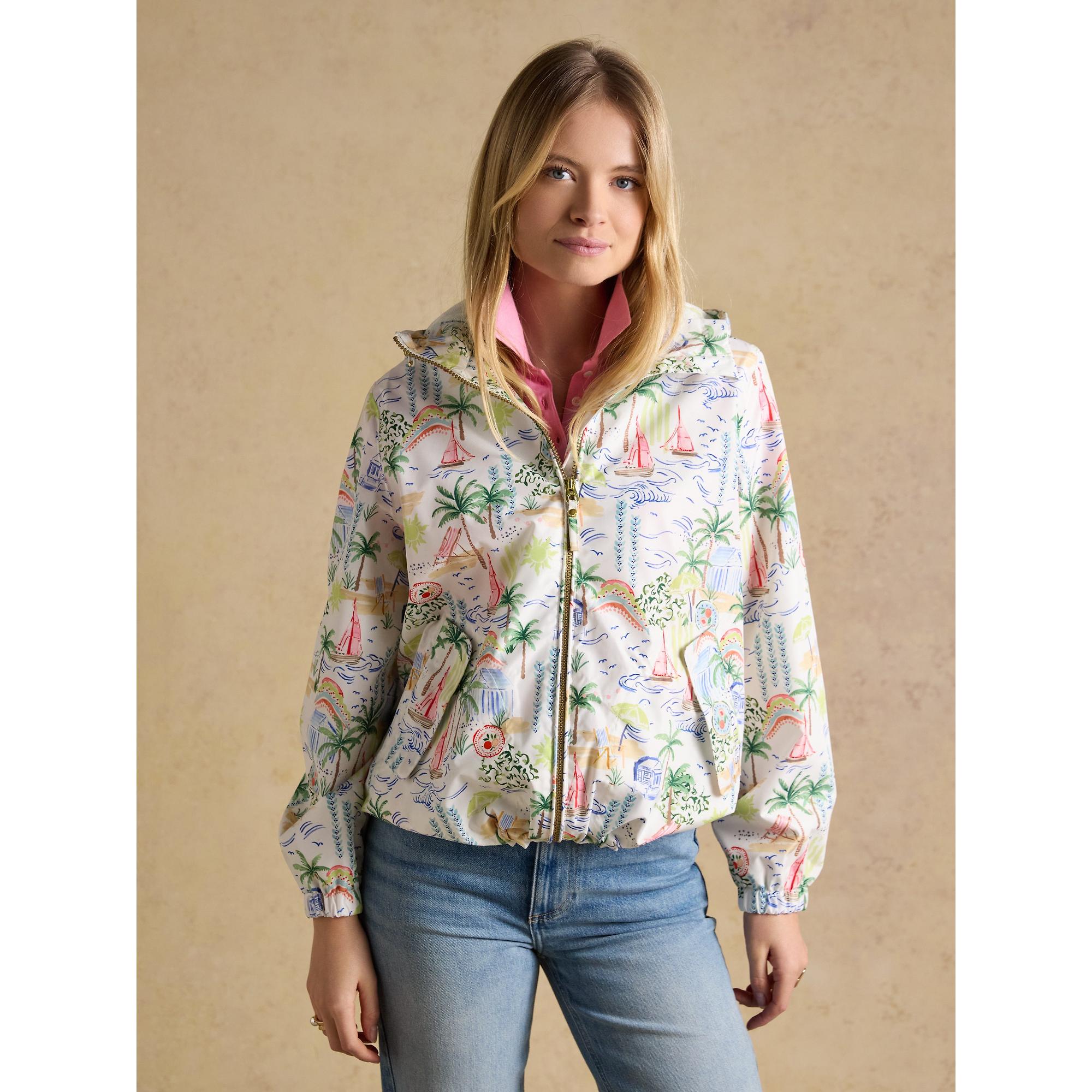 Product image 2 of 12 of Joules Women's Rainly Waterproof Packable Raincoat with Hood - Cream