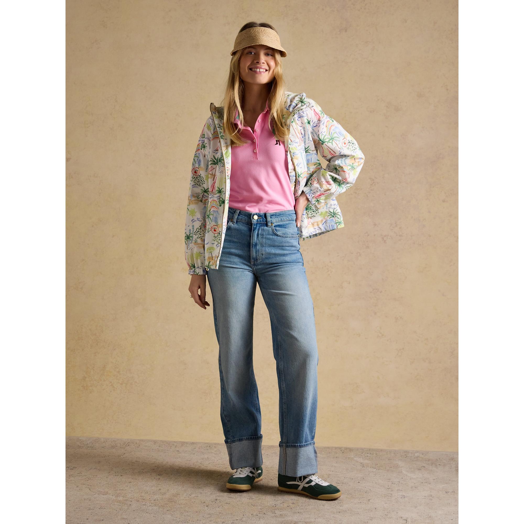 Product image 6 of 12 of Joules Women's Rainly Waterproof Packable Raincoat with Hood - Cream