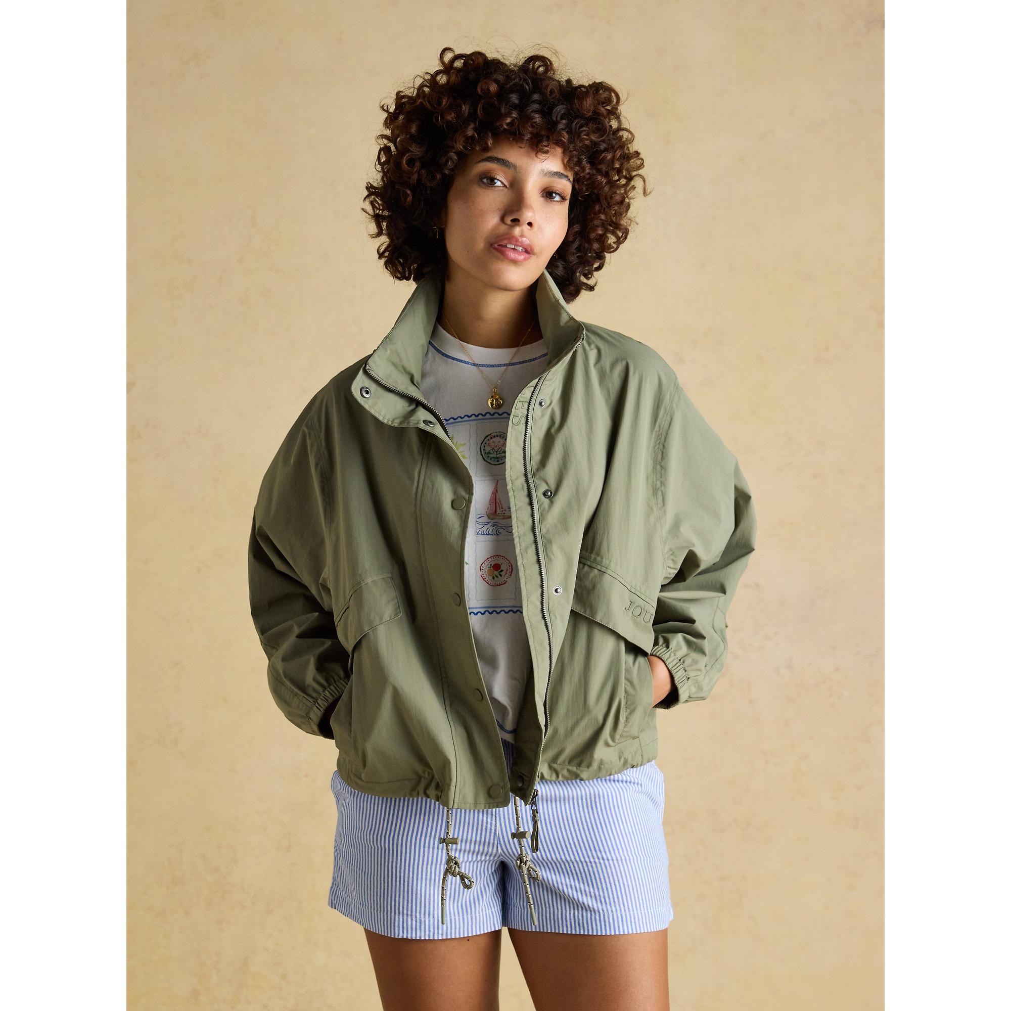 Product image 10 of 19 of Joules Women's Hove Waterproof Windbreaker Jacket - Khaki Green