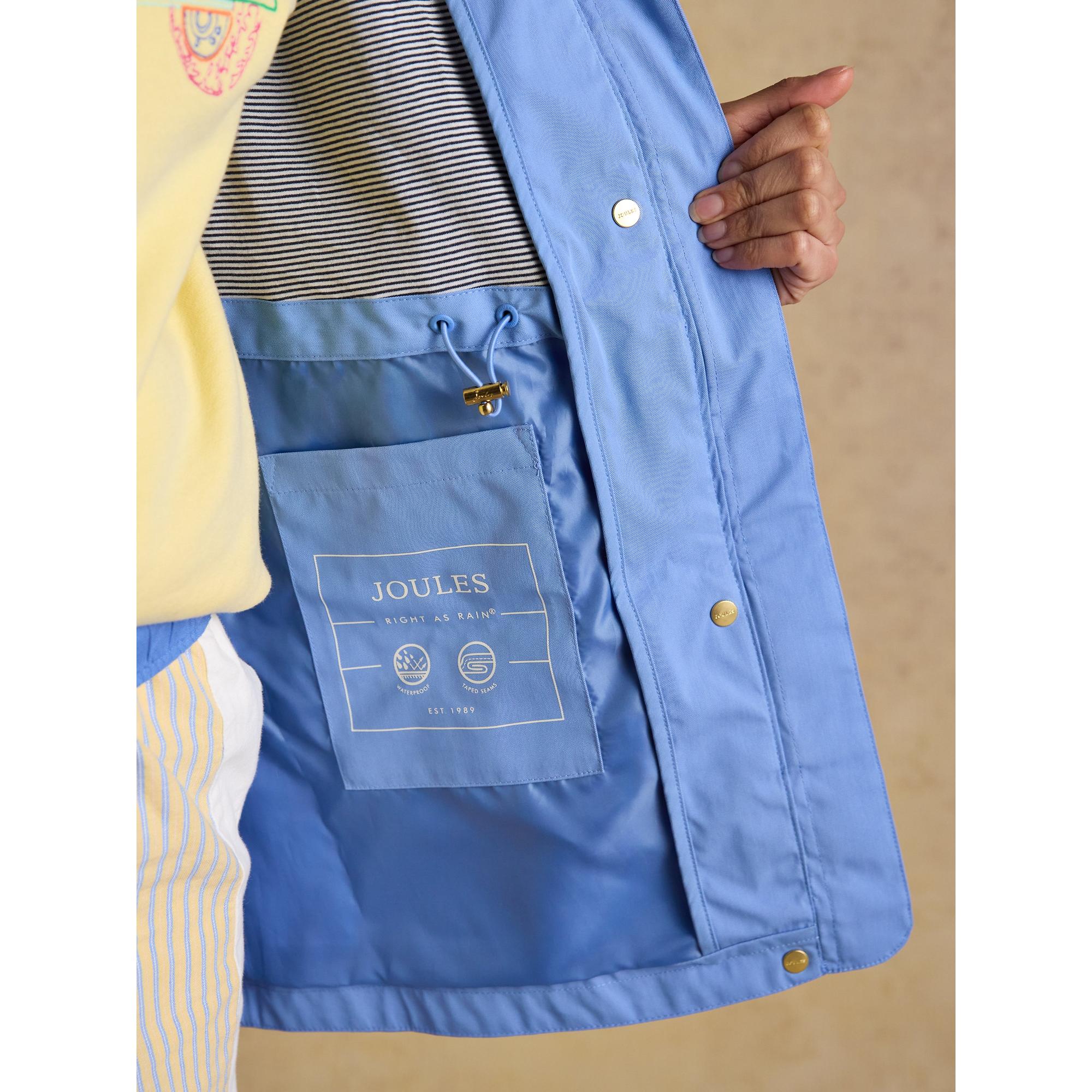 Product image 8 of 10 of Joules Women's Portwell Hooded Waterproof Raincoat - Blue