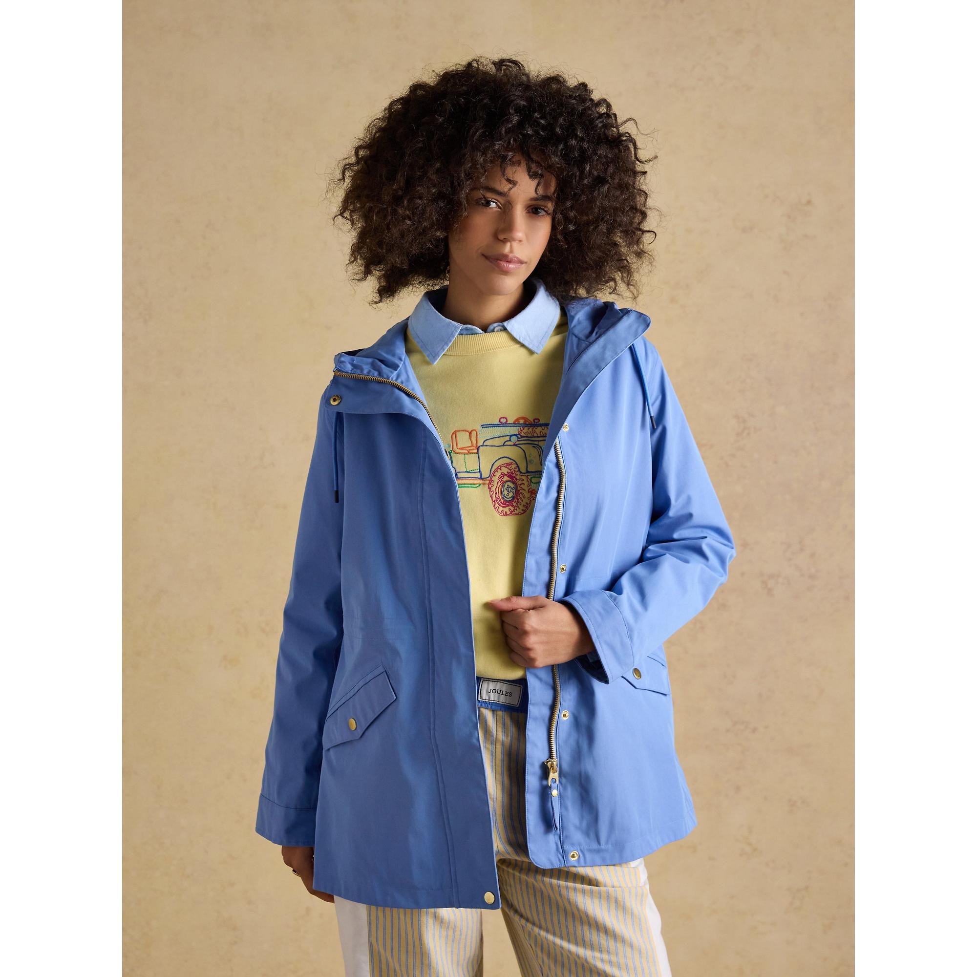 Product image 6 of 10 of Joules Women's Portwell Hooded Waterproof Raincoat - Blue