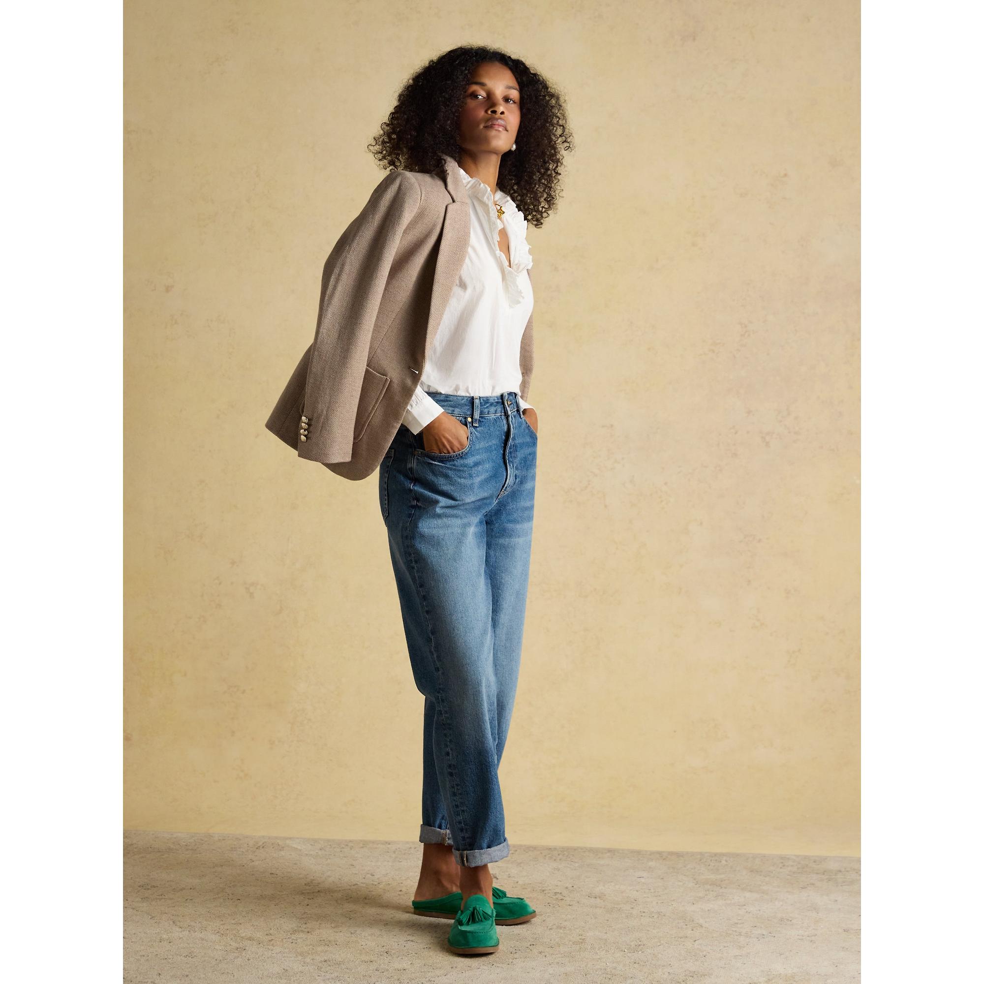 Product image 4 of 11 of Joules Women's Albury Herringbone Jersey Tweed Blazer - Tan Brown